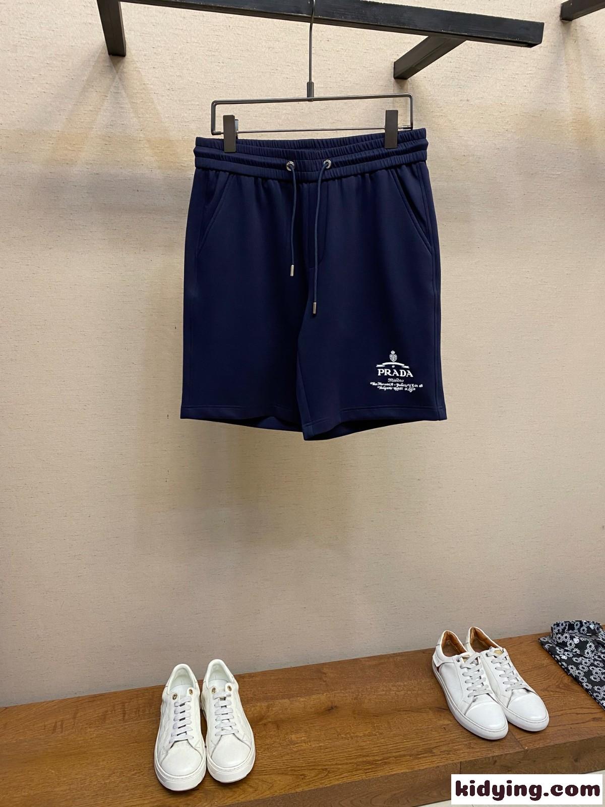 定番 カジュアル ロゴ ショートパンツ プラダ パンツ 偽物 メンズ-2