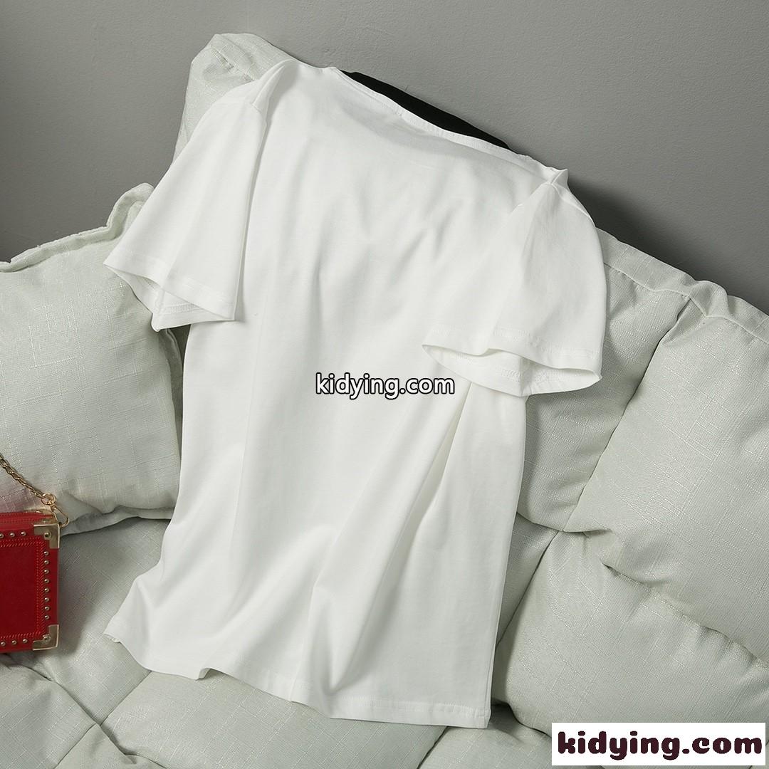 シャネル tシャツ コピー 半袖 可愛い リボン クールネックコットン 着心地いい レディース トップス-3