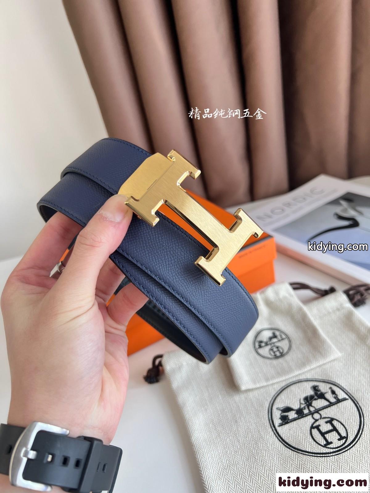 エルメス ベルト コピー 合わせやすい  Hバックル リバーシブル レザーベルト-3