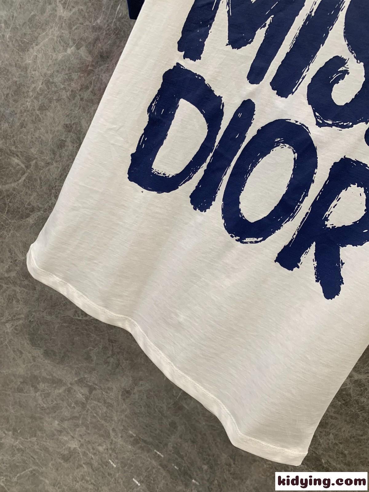 クリスチャン・ディオール Tシャツ コピー 人気 Miss Dior コットン 半袖Tシャツ-3