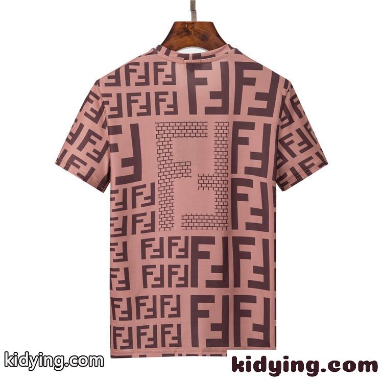着心地いい ロゴ プリント クルーネック 春夏 おしゃれ フェンディ Tシャツ コピー カジュアル 半袖 トップス-1