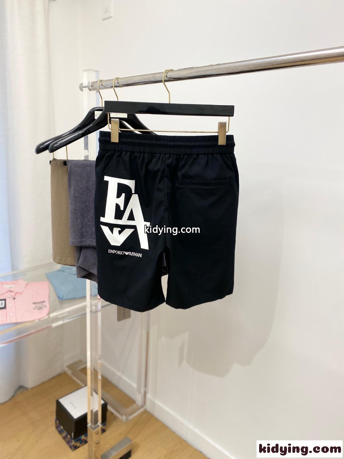 メンズ 春夏 ショートパンツ アルマーニ カジュアルパンツ コピー ロゴ入り ブラック-3