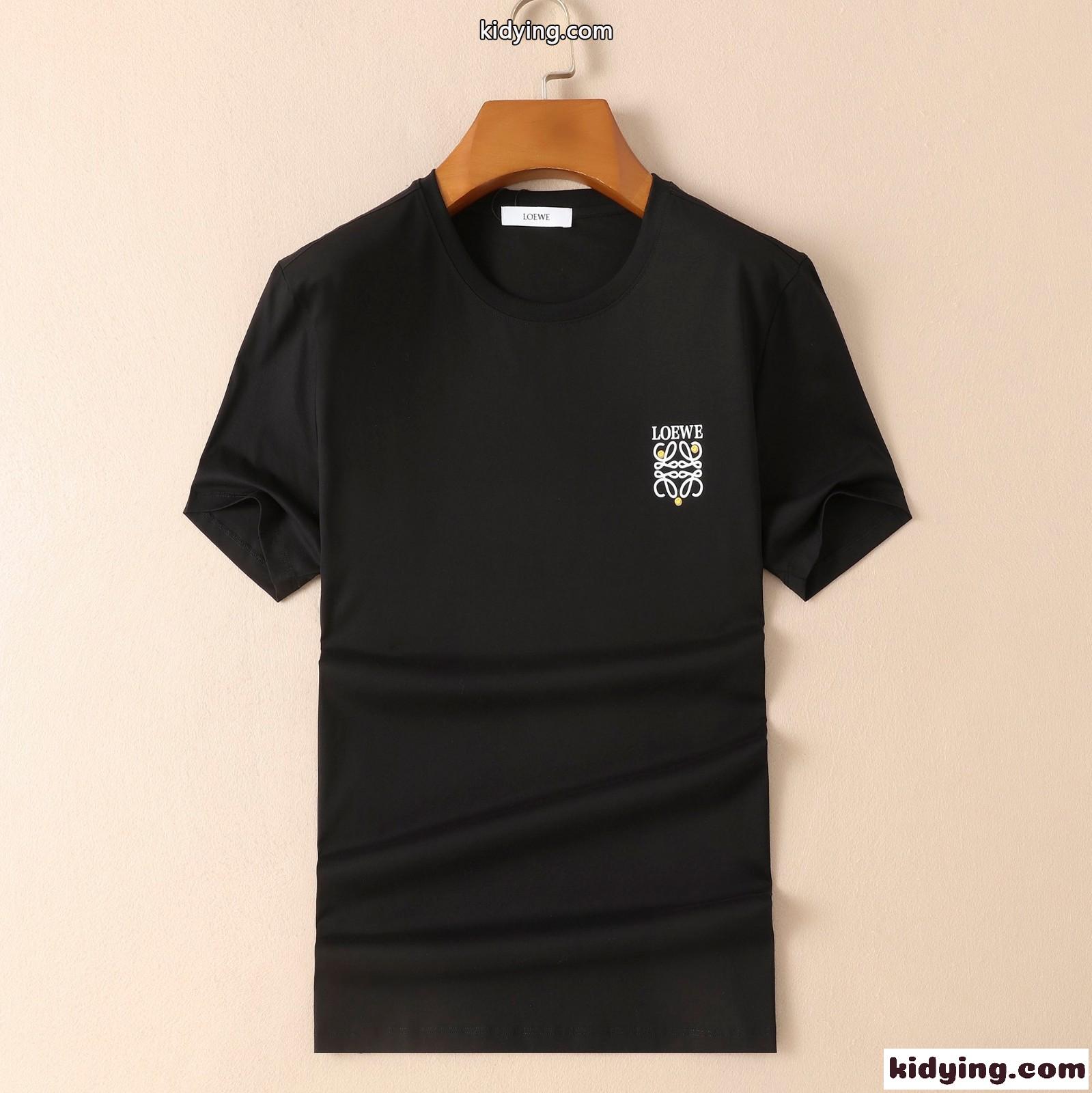 ロゴ プリント クルーネック シンプル お洒落 ロエベ tシャツ コピー メンズ 半袖 春夏 トップス  着心地抜群-2