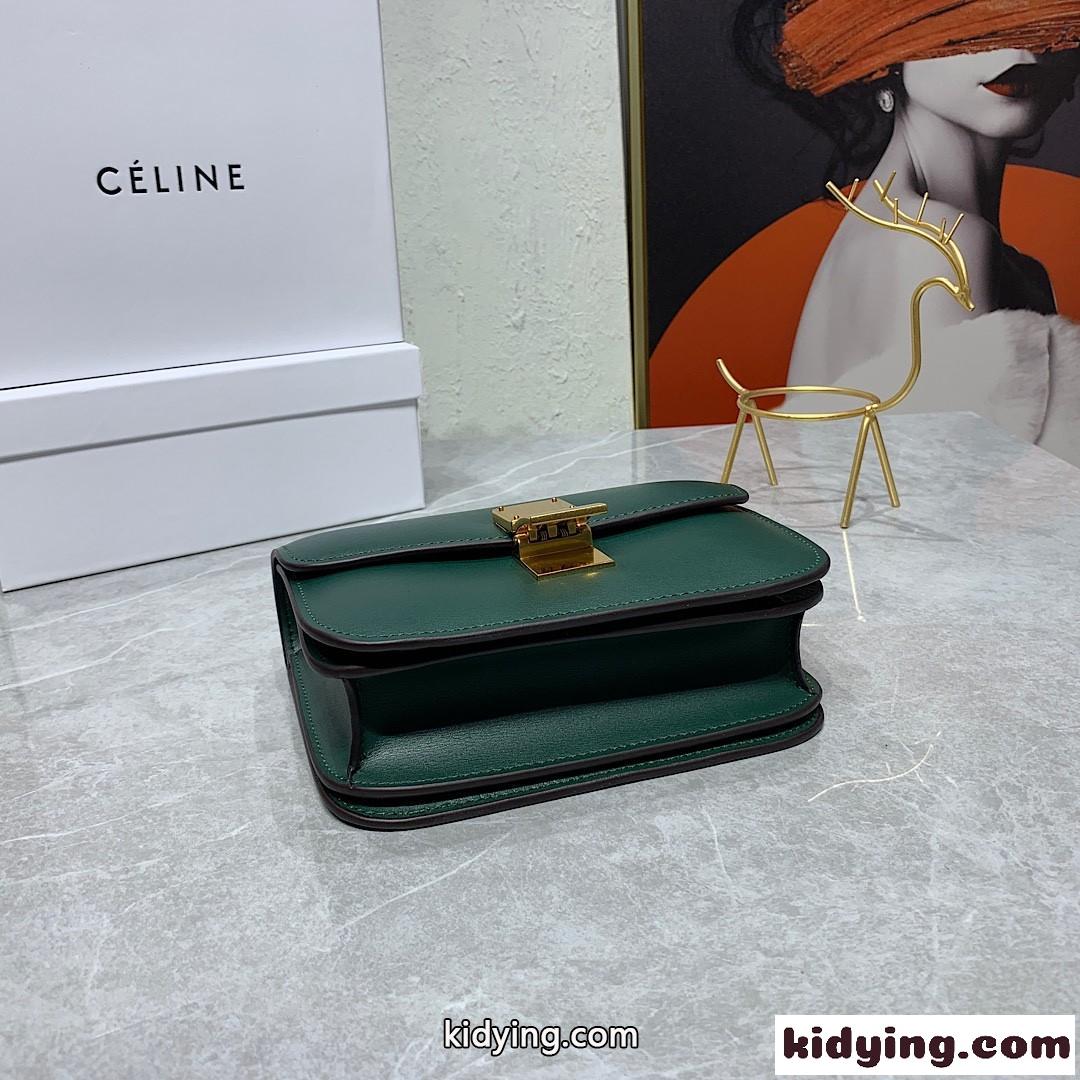 上品 人気 セリーヌ バッグ コピー クラシック レザー ショルダーバッグ グリーン-3