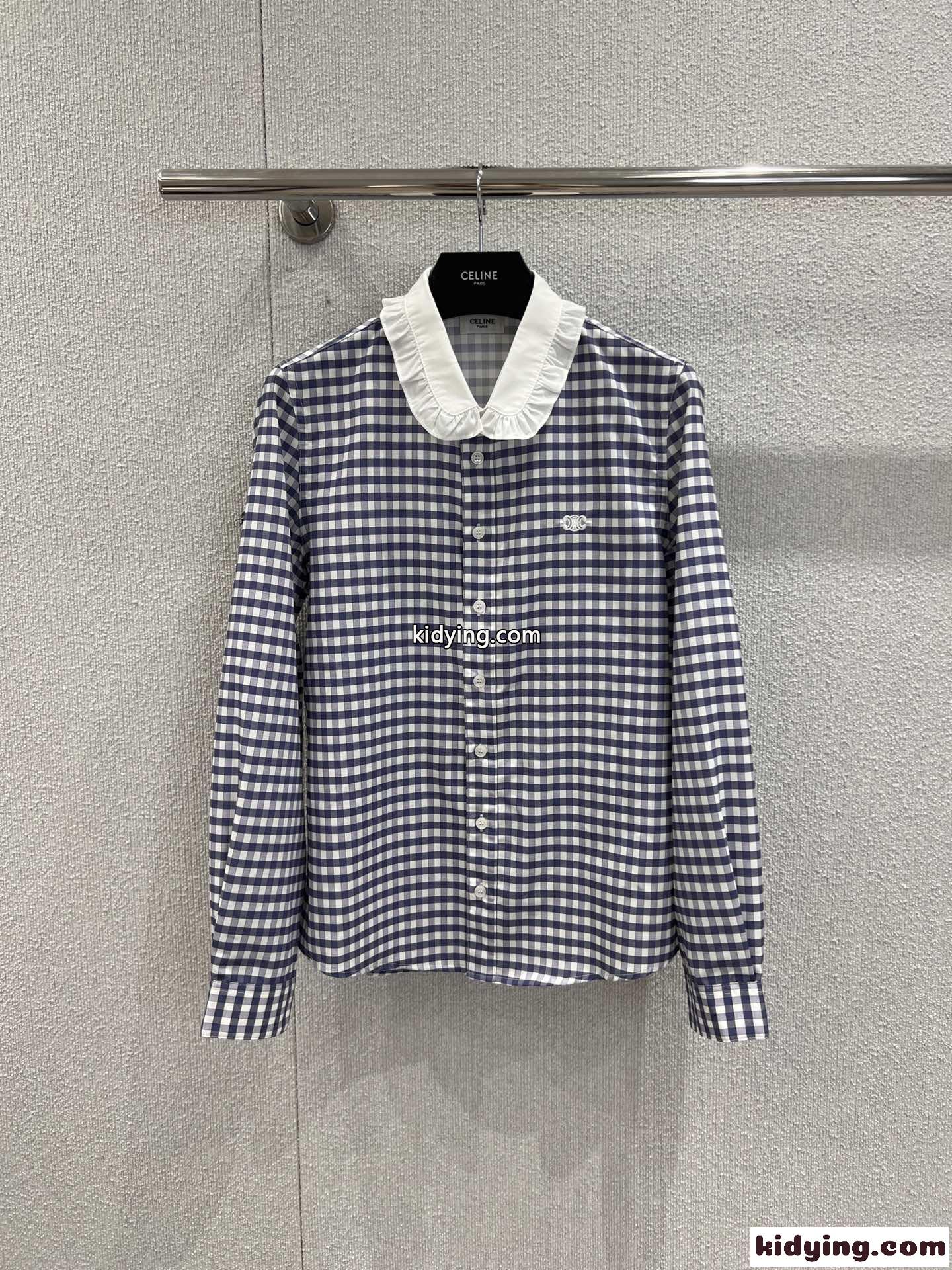 定番 カジュアル コットン チェック柄 長袖シャツ セリーヌ シャツ 偽物 トップス-0