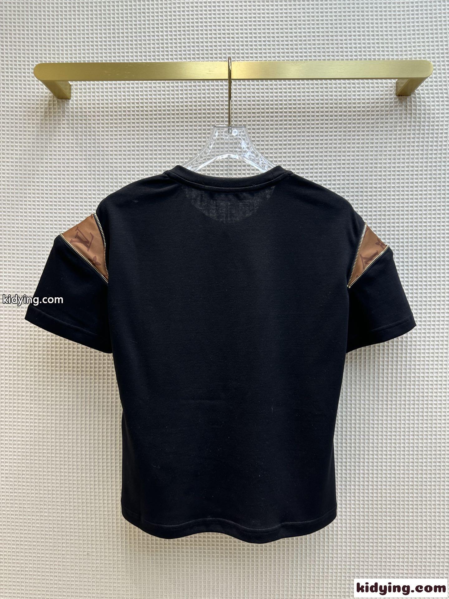 おしゃれ 人気 半袖 コットンTシャツ ルイ・ヴィトン Tシャツ コピー レディース ブラック-4