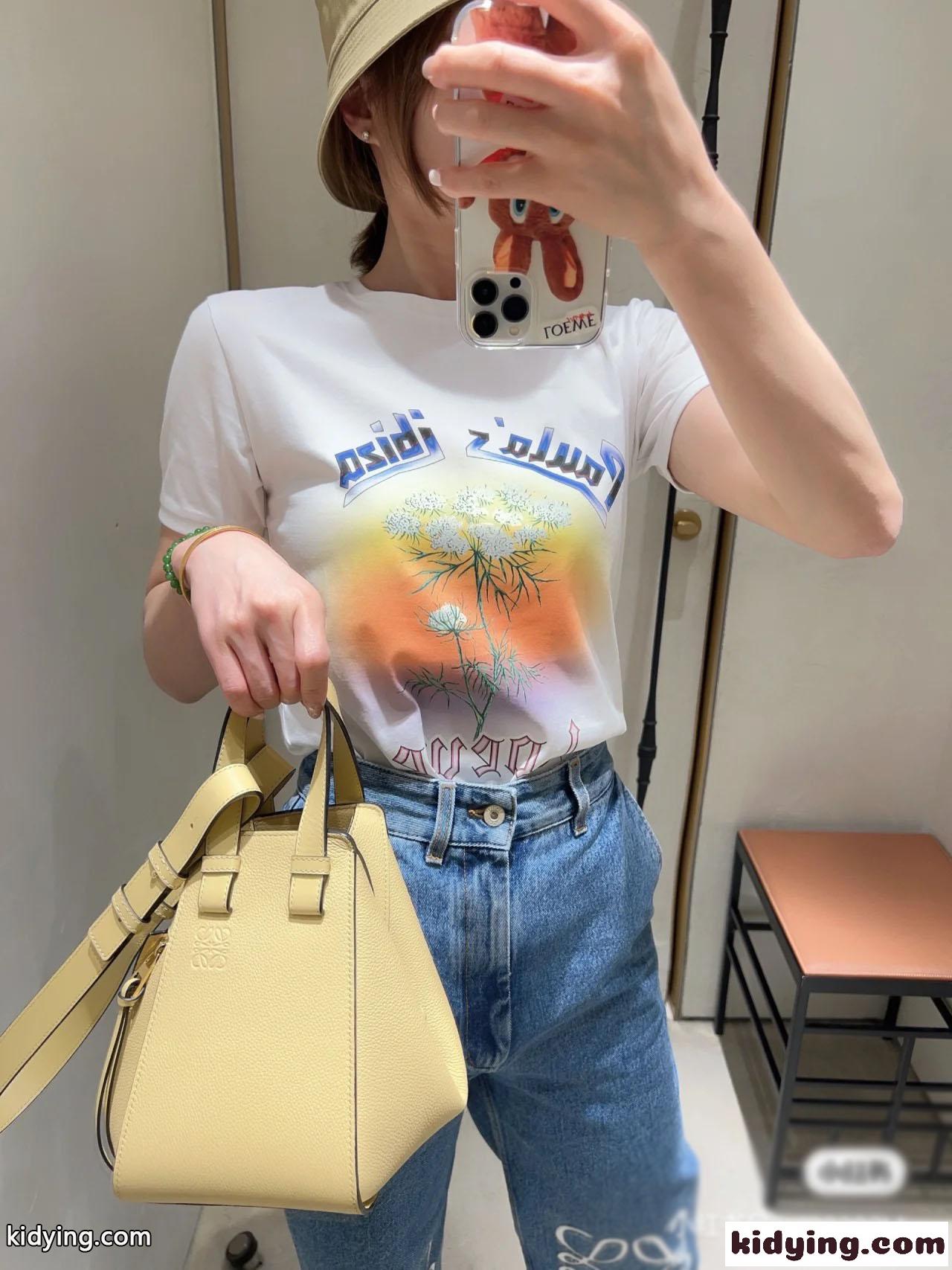 人気 フェンネル Tシャツ コットン ロエベ Tシャツ コピー レディース-3
