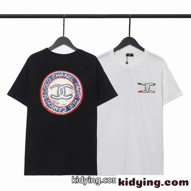 着心地いい カジュアル お洒落 ロゴ プリント クルーネック 半袖 トップス シャネル tシャツ コピー 定番 春夏 ホワイト ブラック-0