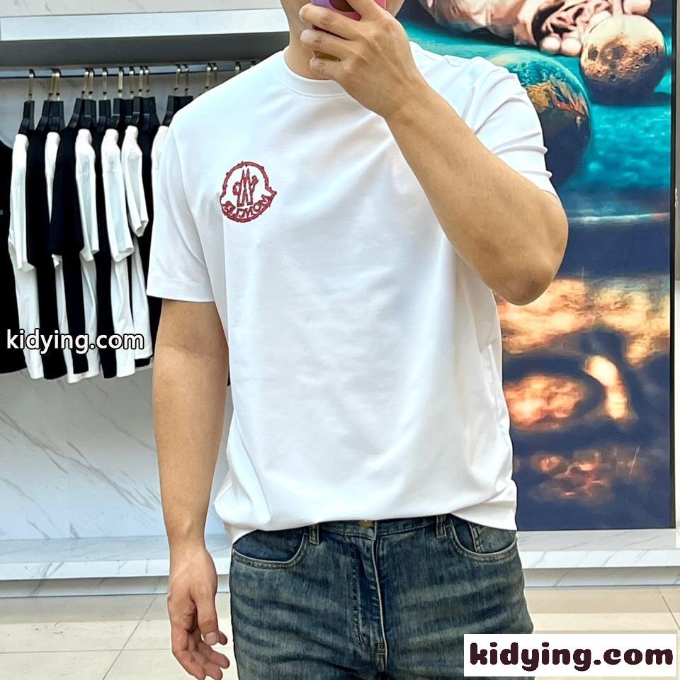 シンプル 合わせやすい プリント 半袖Tシャツ モンクレール Tシャツ コピー ホワイト-1