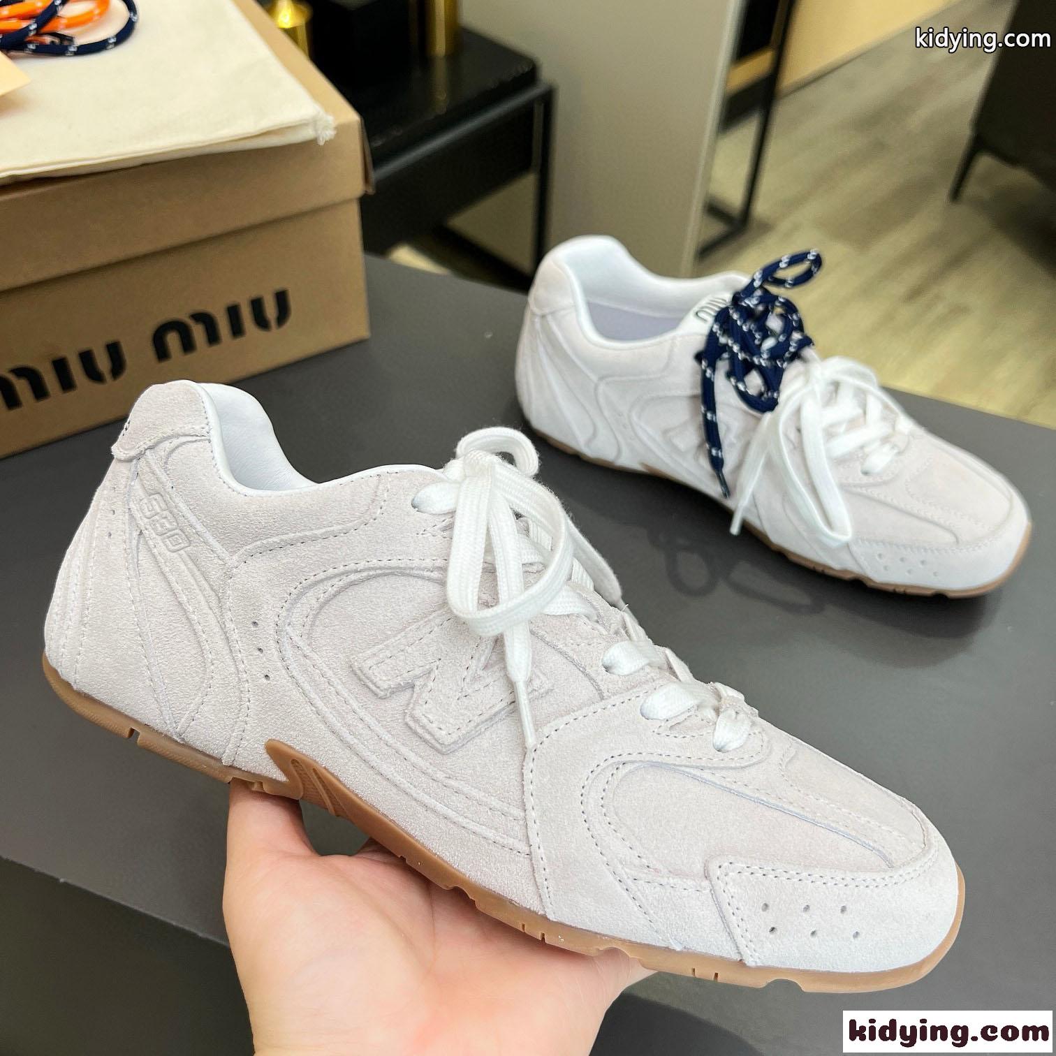 New Balance x Miu Miu xxx スエードスニーカー ミュウミュウ スニーカー コピー ホワイト-0
