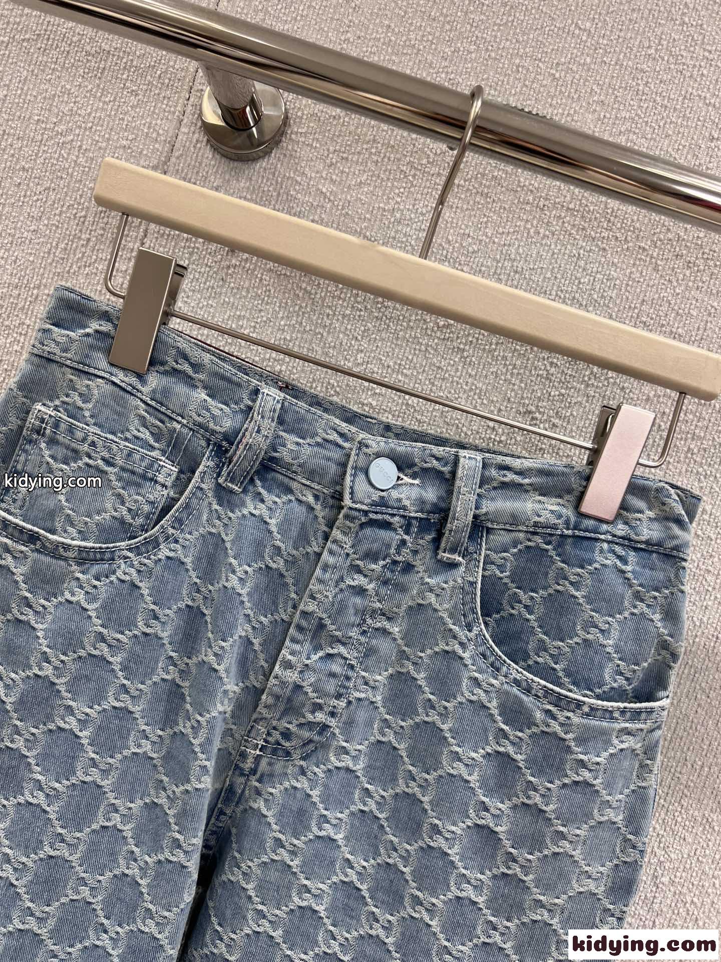 GGデニムジャカード パンツ グッチ ジーンズ コピー レディース デニムパンツ-1
