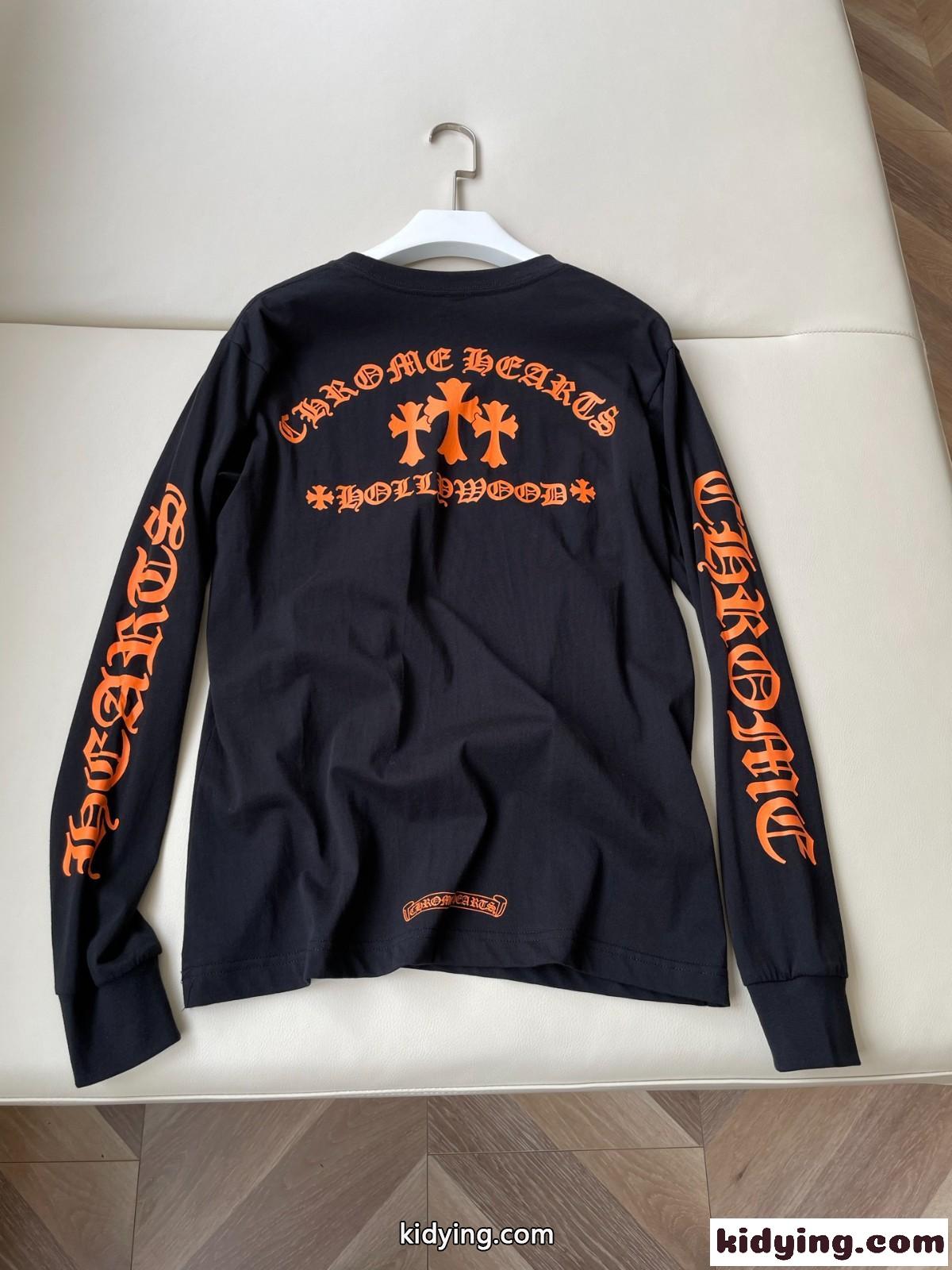 ストリート ロゴプリント 長袖Tシャツ クロムハーツ Tシャツ 偽物 ブラック-3