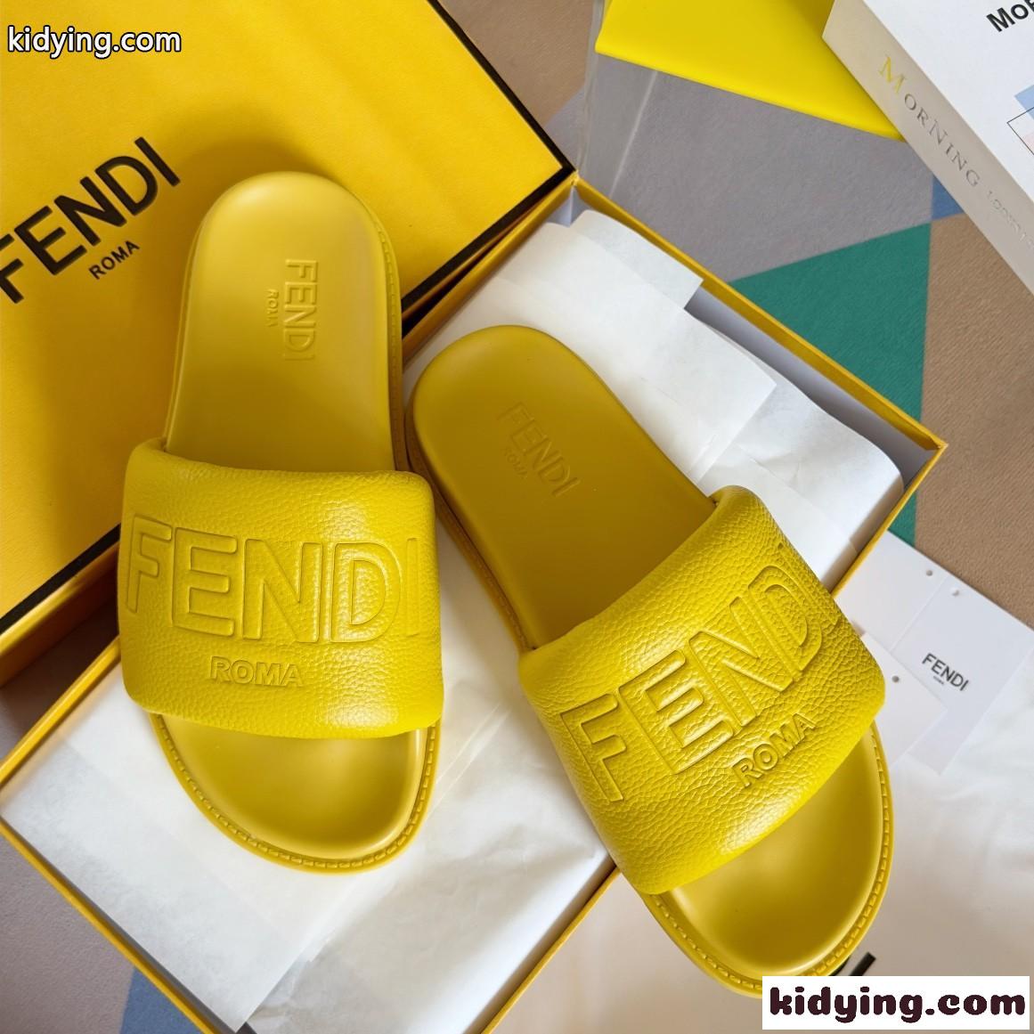 春夏 定番 FENDI ROMA スライド フェンディ サンダル スーパーコピー イエロー-0