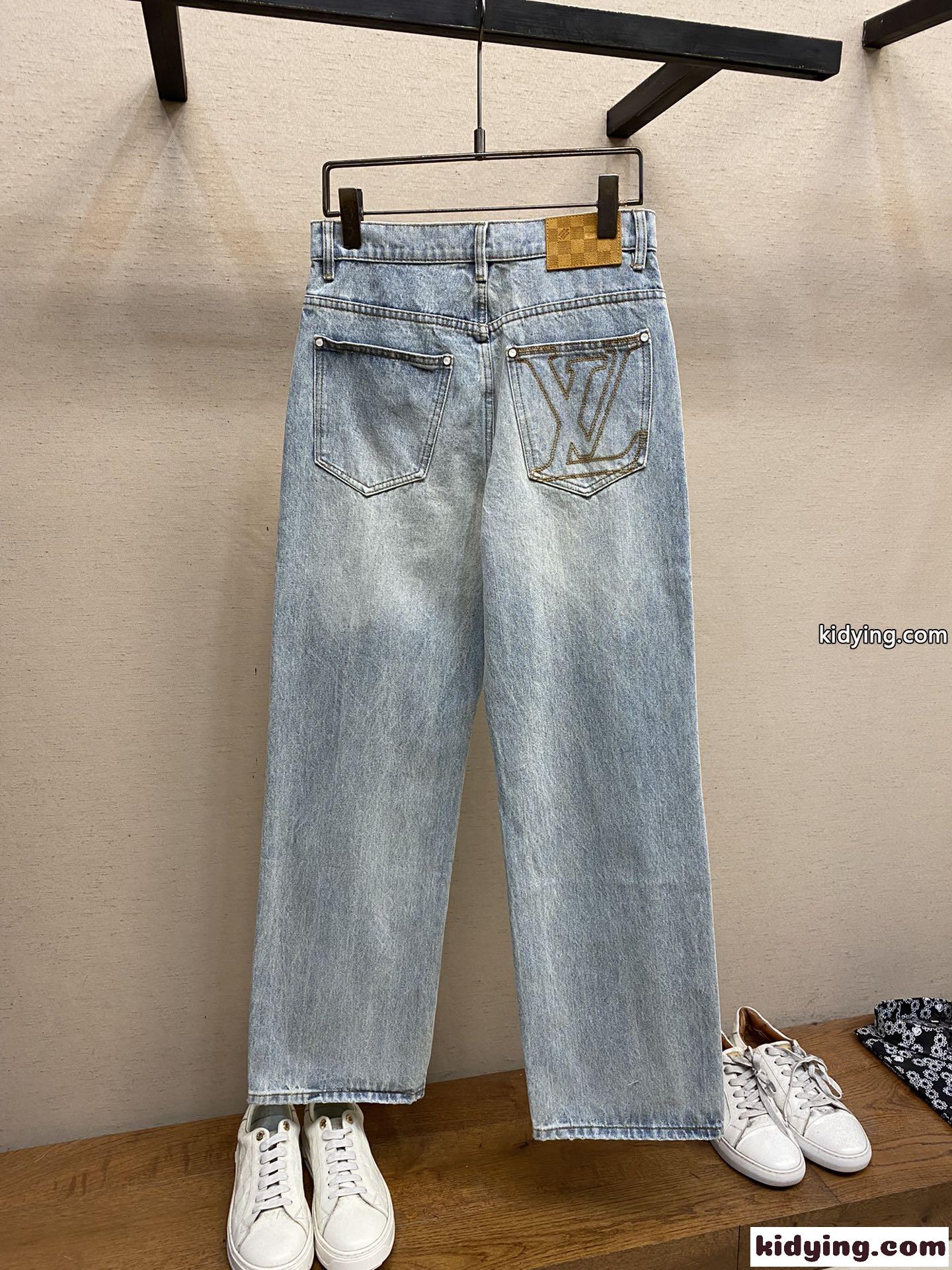 ワイドレッグフィットデニムパンツ ルイ・ヴィトン ジーンズ コピー メンズ-1