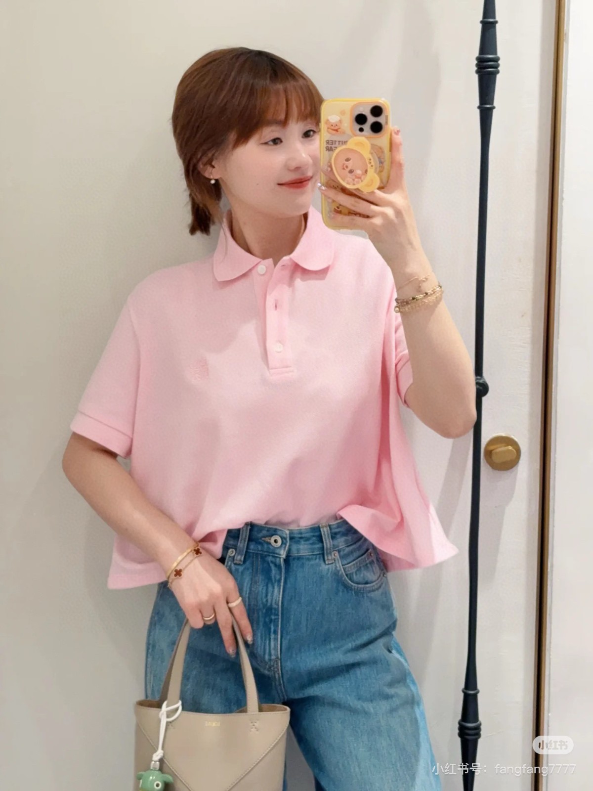 カジュアル トラペーズ ポロ ロエベ Tシャツ コピー レディース ピンク-4