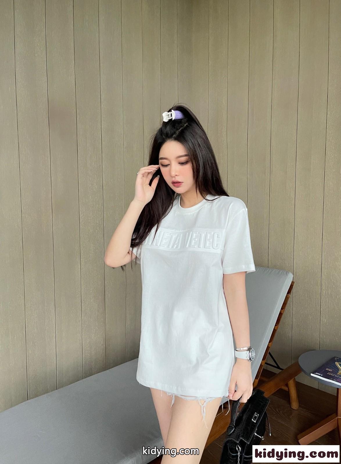 カジュアル おしゃれ ロゴ ボッテガ・ヴェネタ Tシャツ コピー 春夏 コットン クルーネック-1