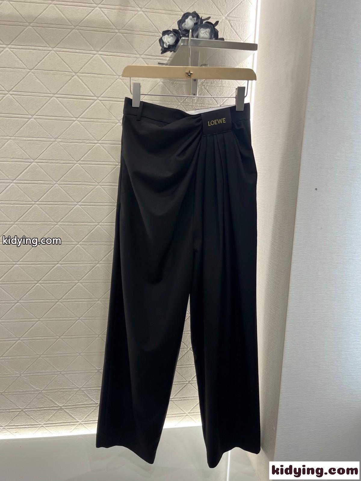 上品 エレガント ロングパンツ ロエベ パンツ コピー レディース ブラック-1