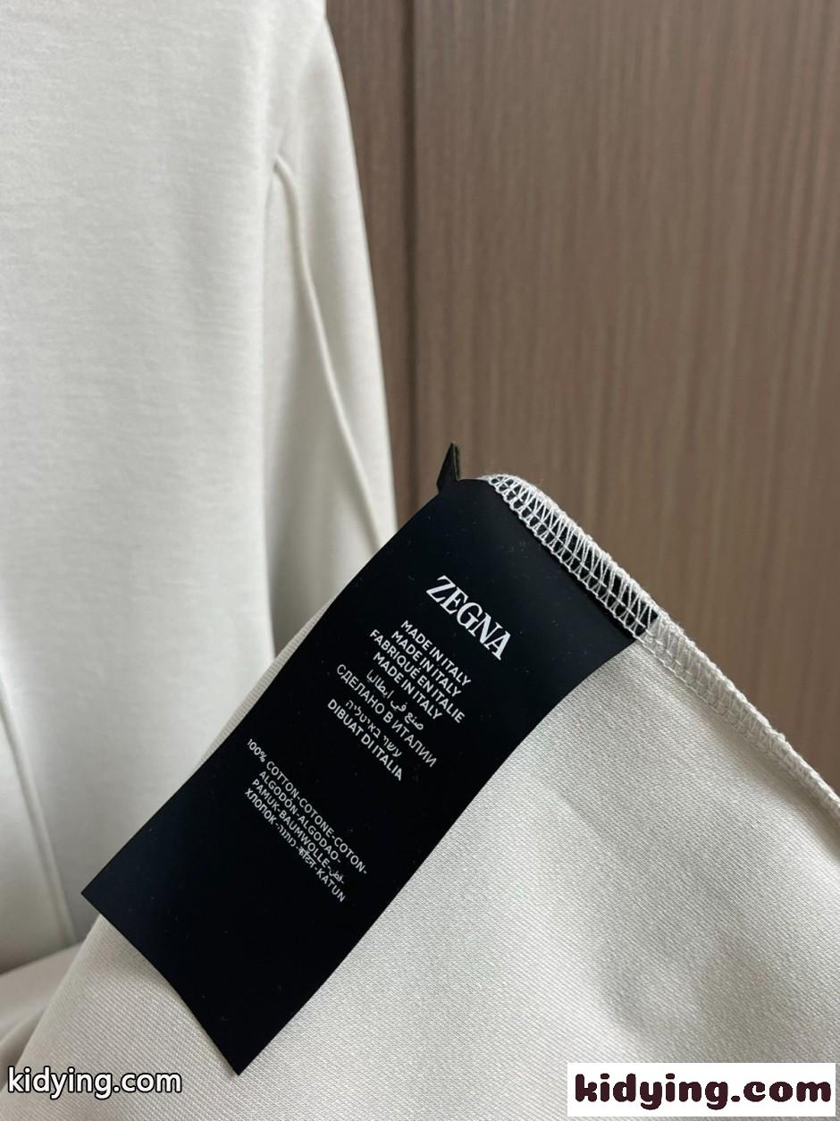 エルメネジルド・ゼニア Tシャツ 偽物 洗練された シンプル コットン 長袖Tシャツ-4