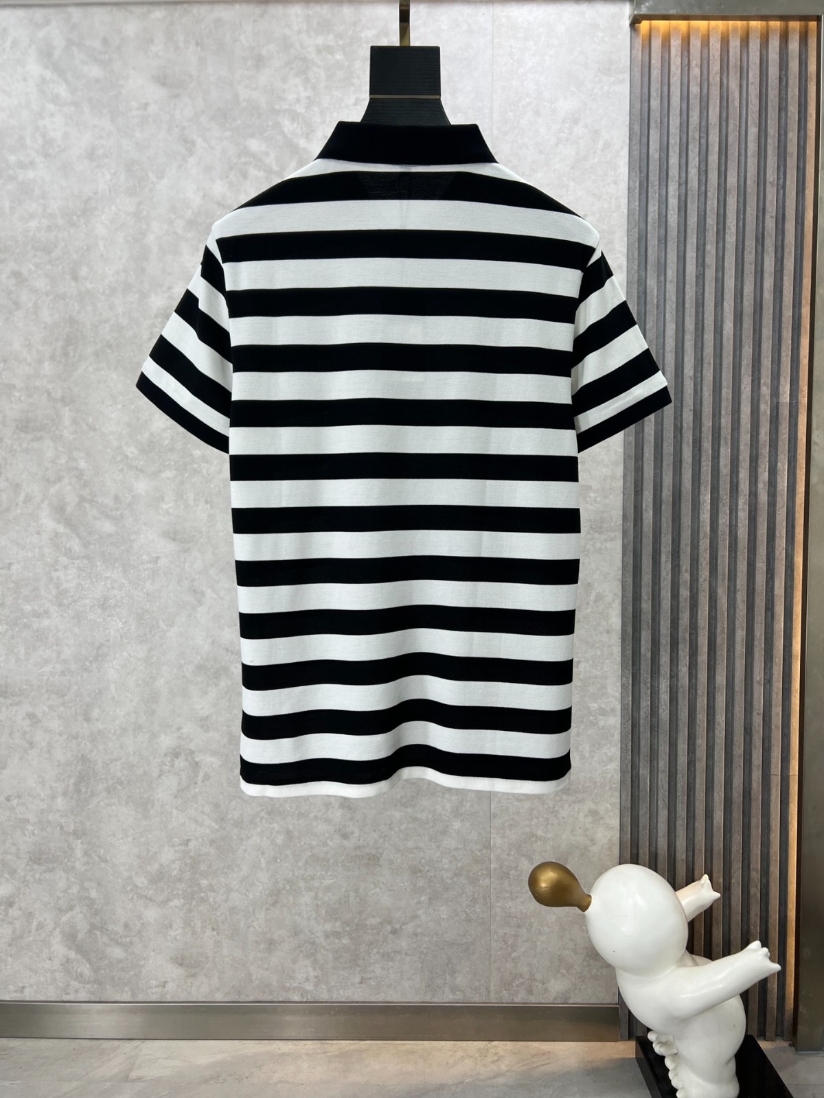 おしゃれ ボーダー柄 バーバリー Tシャツ コピー コットンピケ 半袖 ポロシャツ ブラック-1