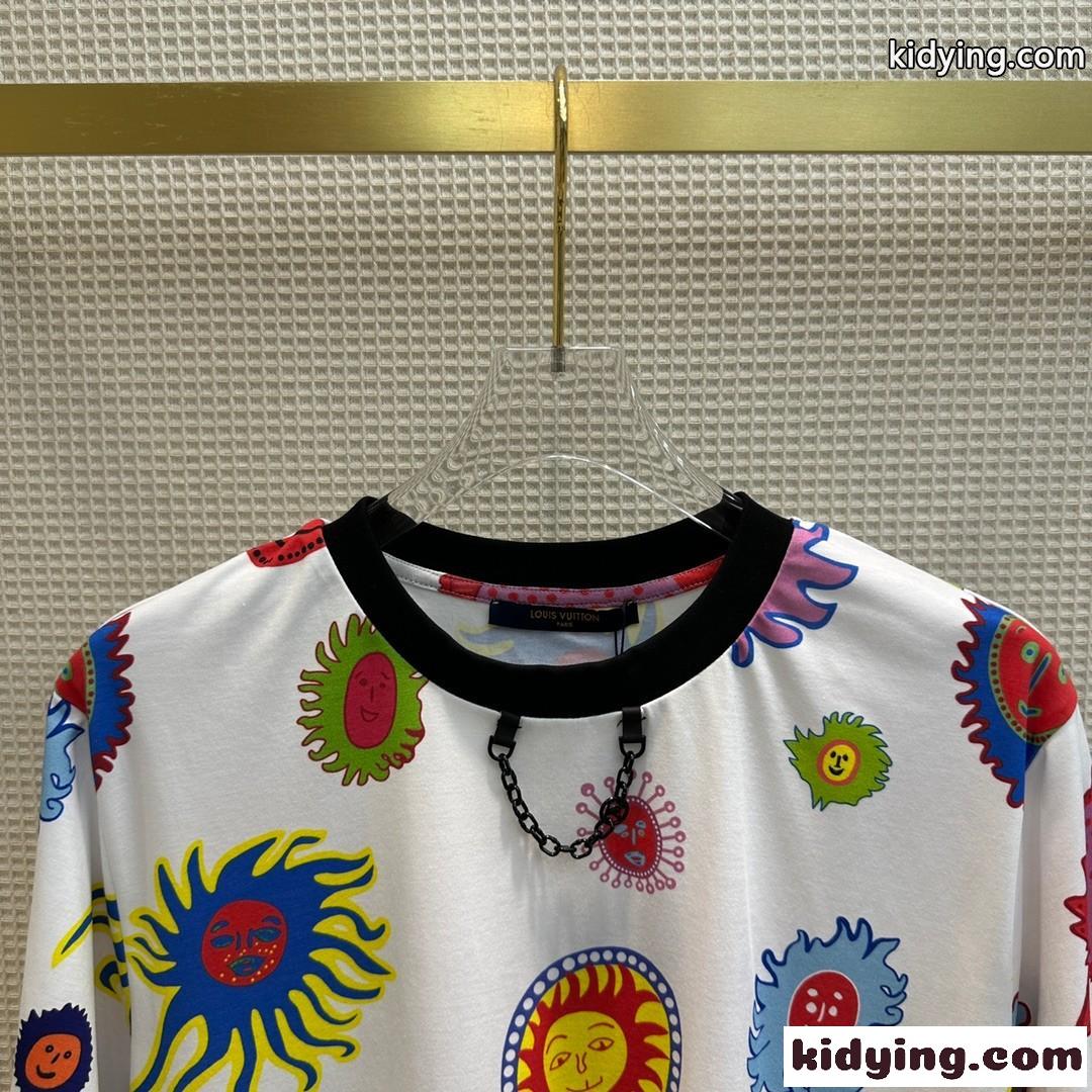 LV × YK フェイスプリントTシャツ ルイ・ヴィトン Tシャツ コピー 半袖 トップス-2