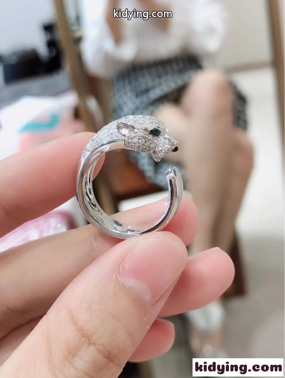注目される 人気 パンテール ドゥ カルティエ リング 偽物 指輪 オープンリング-3