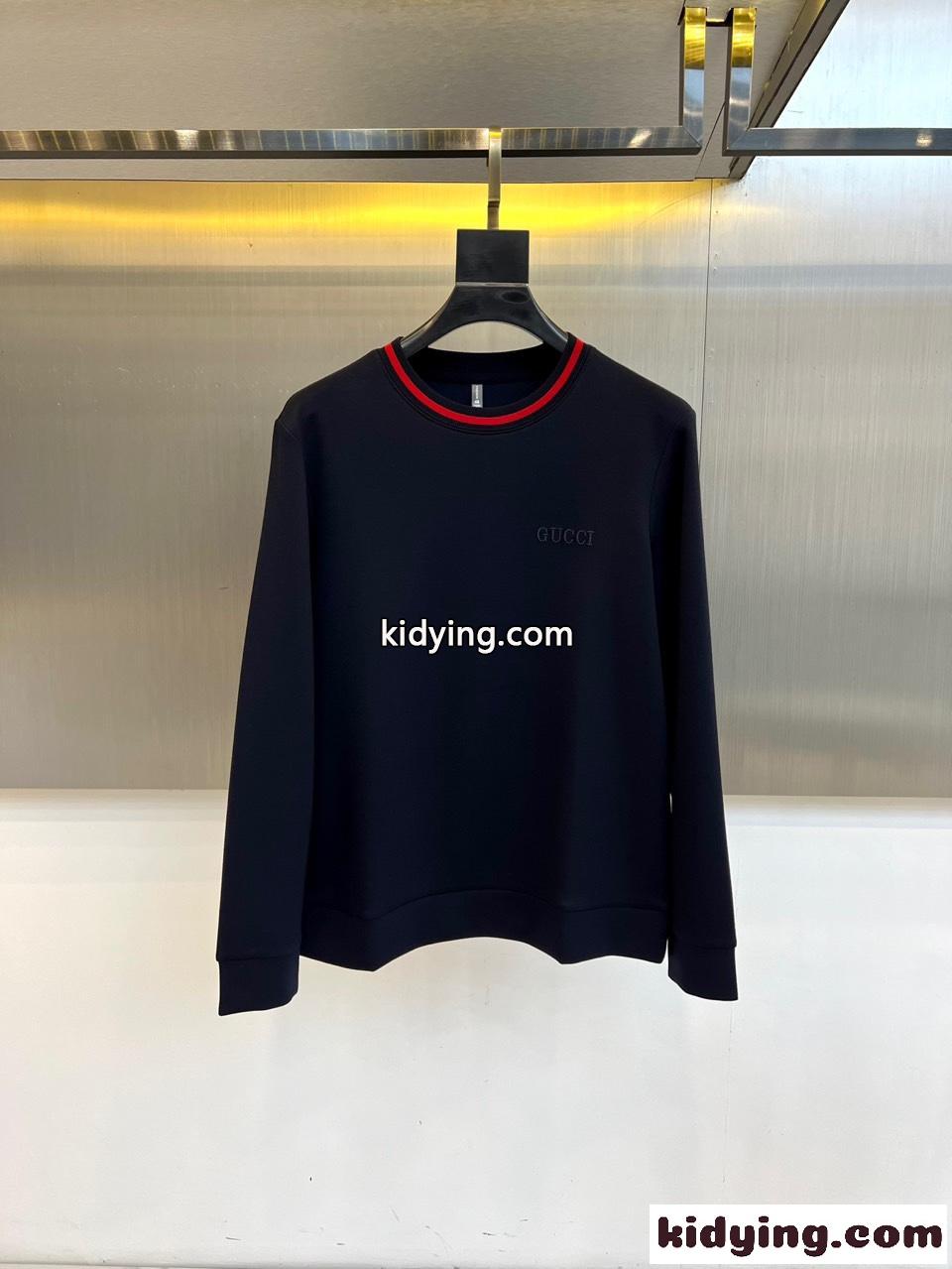 グッチ Tシャツ コピー カジュアル 定番 ウェブストライプ スウェットシャツ ネイビー-0