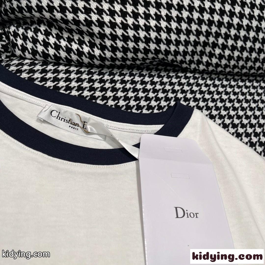 LUCKY DIOR ベーシック おしゃれ クルーネック クリスチャン・ディオール Tシャツ コピー 半袖 トップス-3