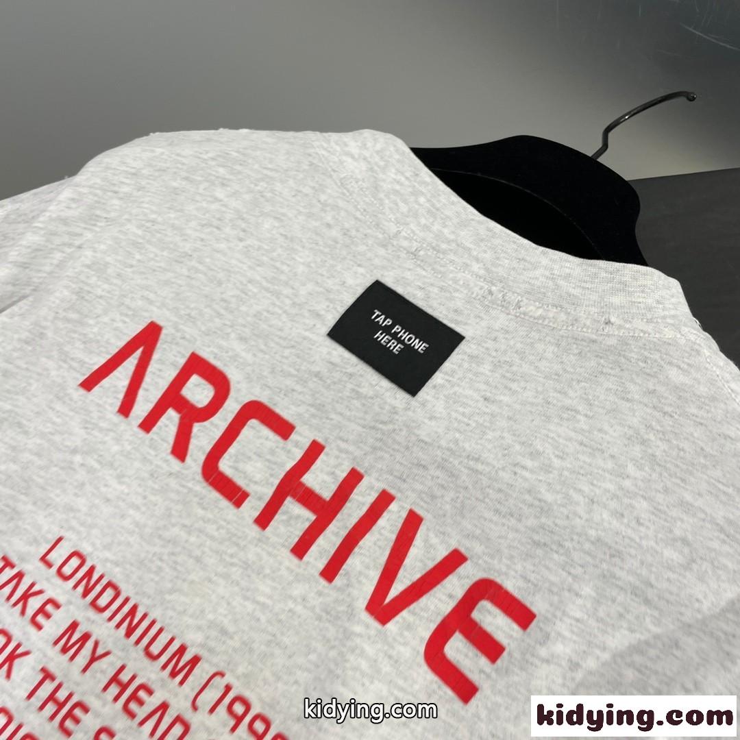 BALENCIAGA x Archive バレンシアガ Tシャツ コピー 半袖Tシャツ グレー-3