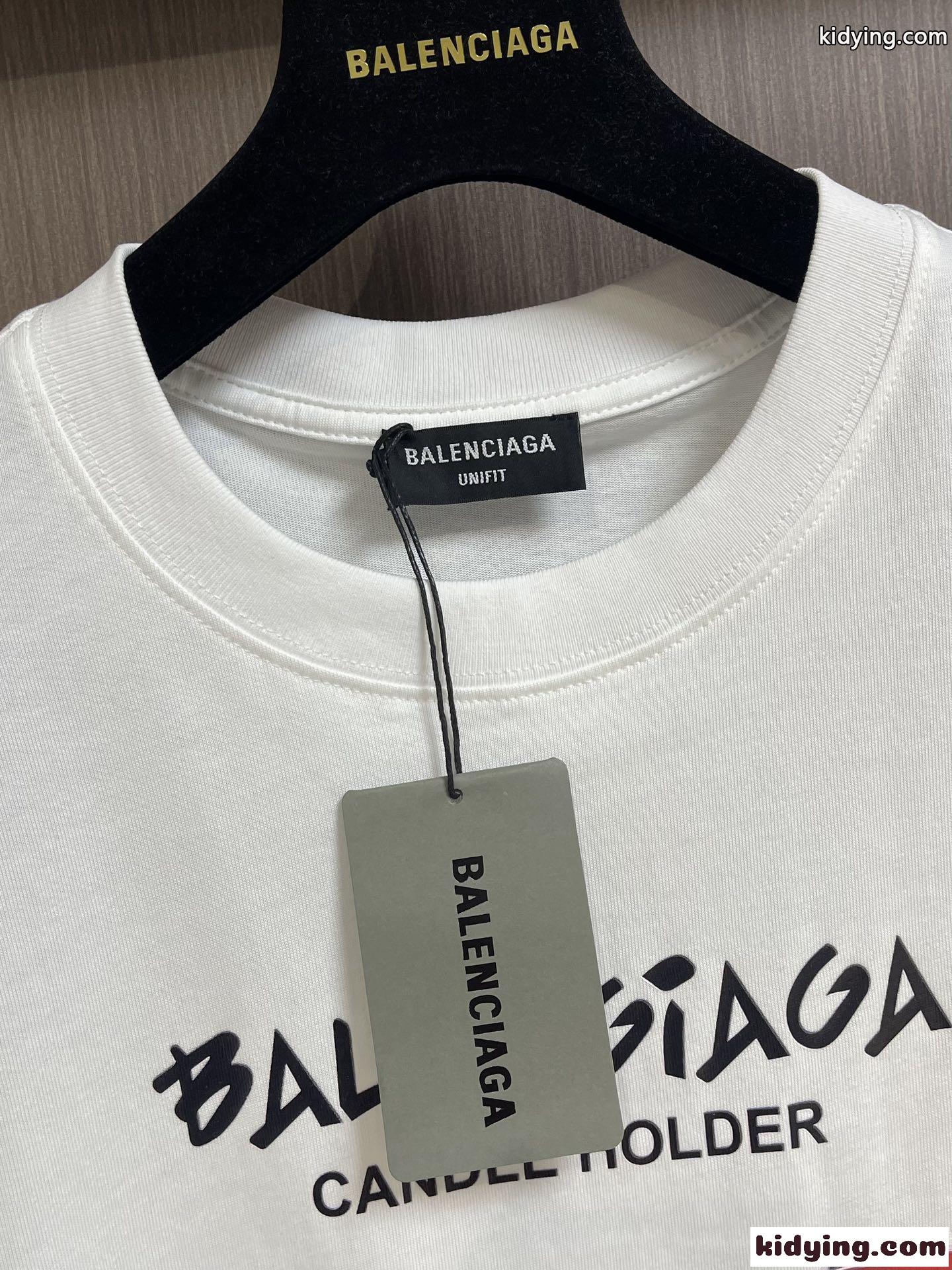 おしゃれ プリント コットン クルーネック 半袖Tシャツ バレンシアガ Tシャツ コピー-4