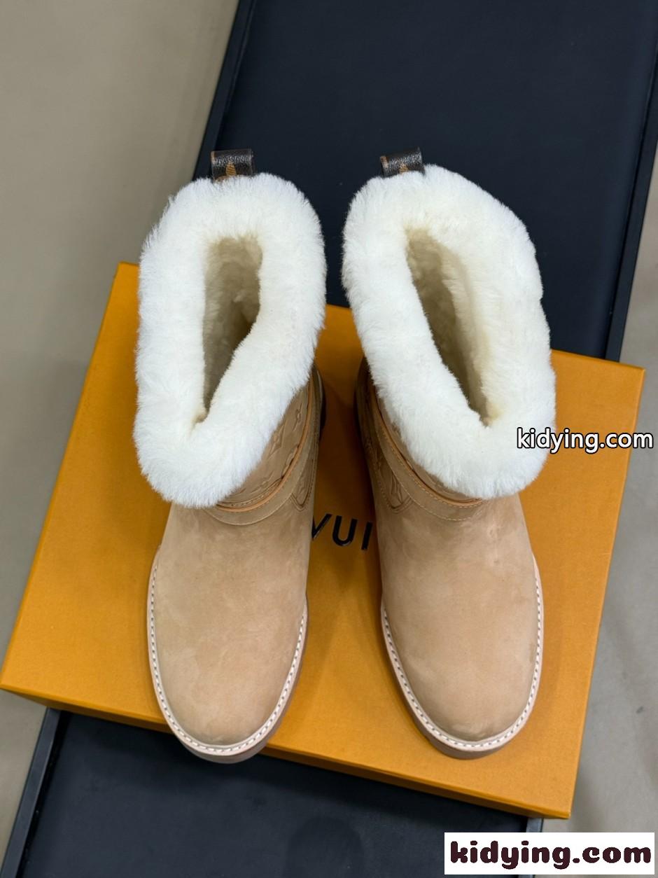 LV SKI テリトリー アンクルブーツ ルイ・ヴィトン ブーツ スーパーコピー N級品 ベージュ-2