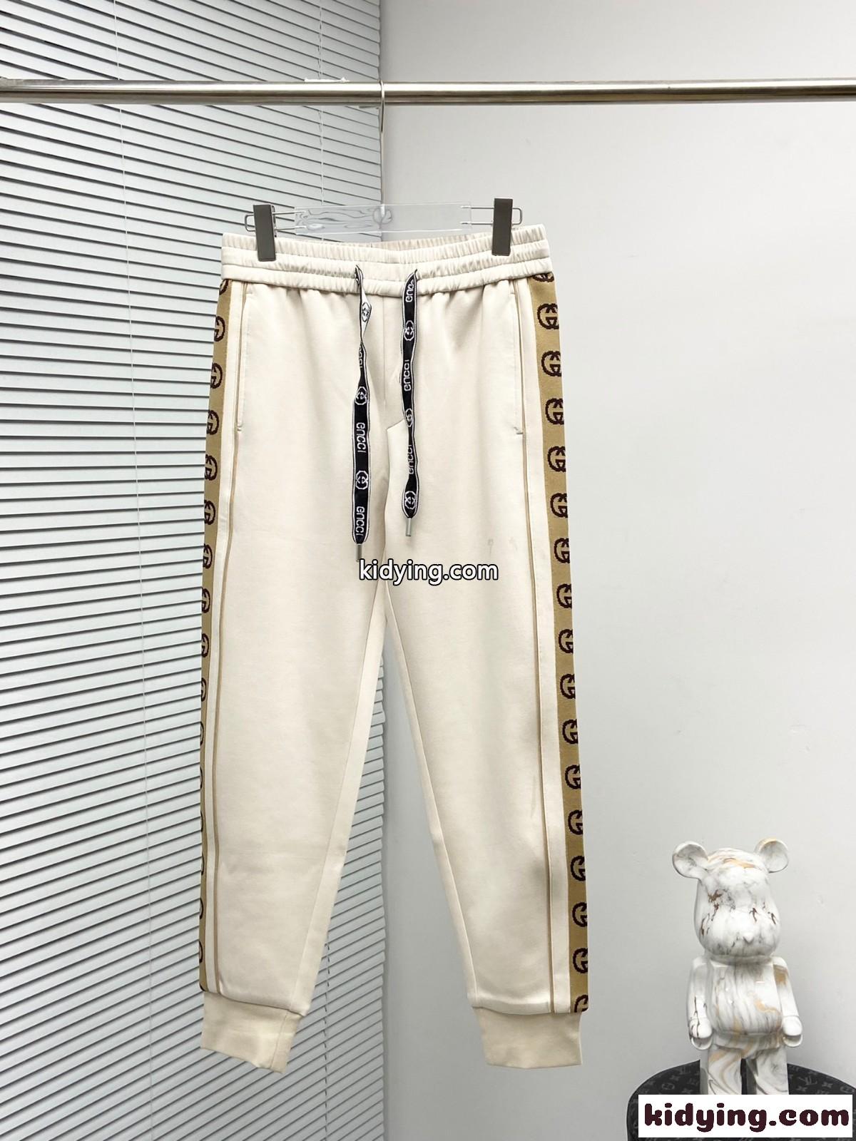 カジュアル グッチ パンツ コピー ロゴ入り メンズ スウェットパンツ ホワイト-1