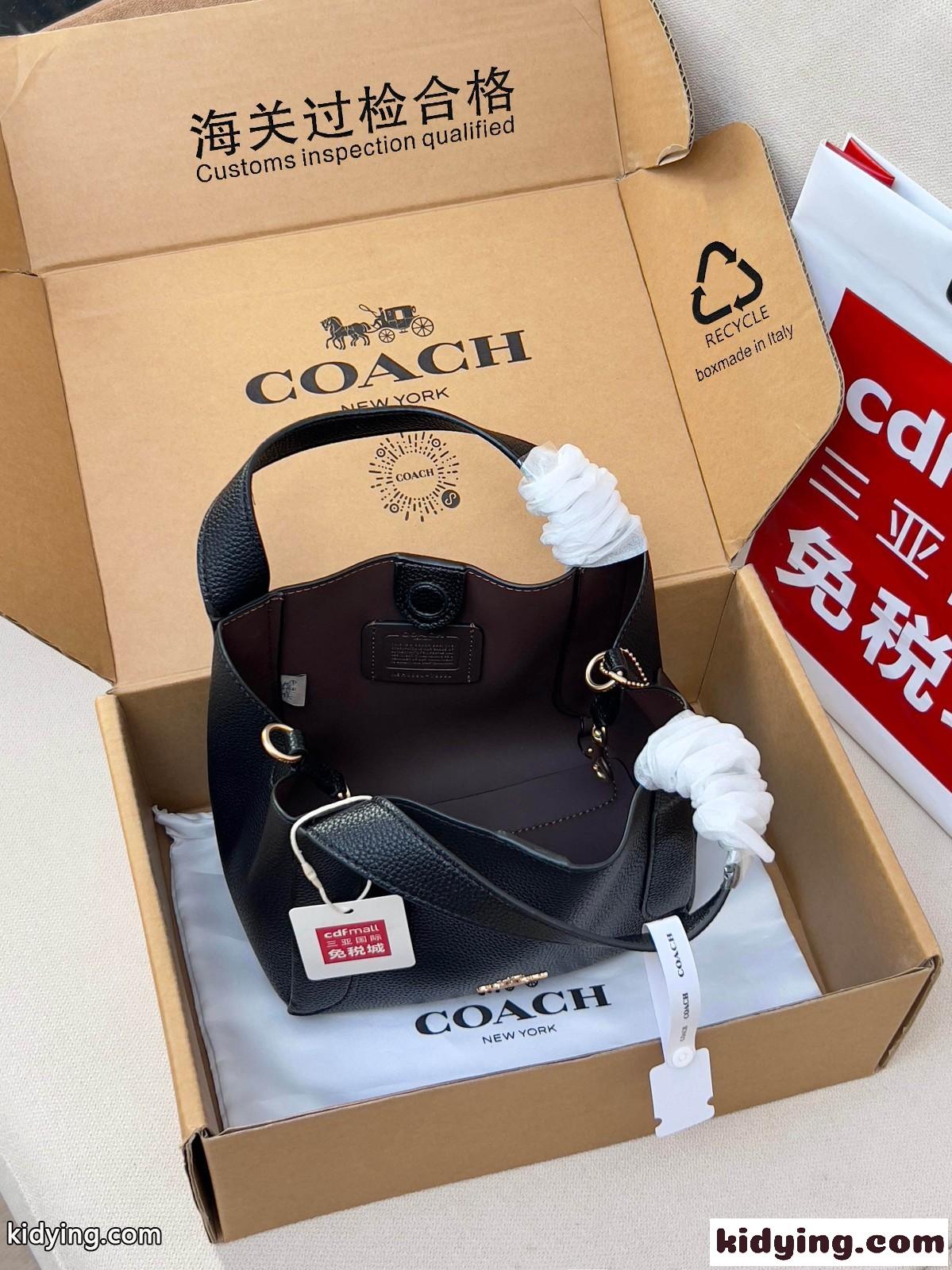 カジュアル グレインレザー コーチ バッグ スーパーコピー ショルダーバッグ ブラック-3