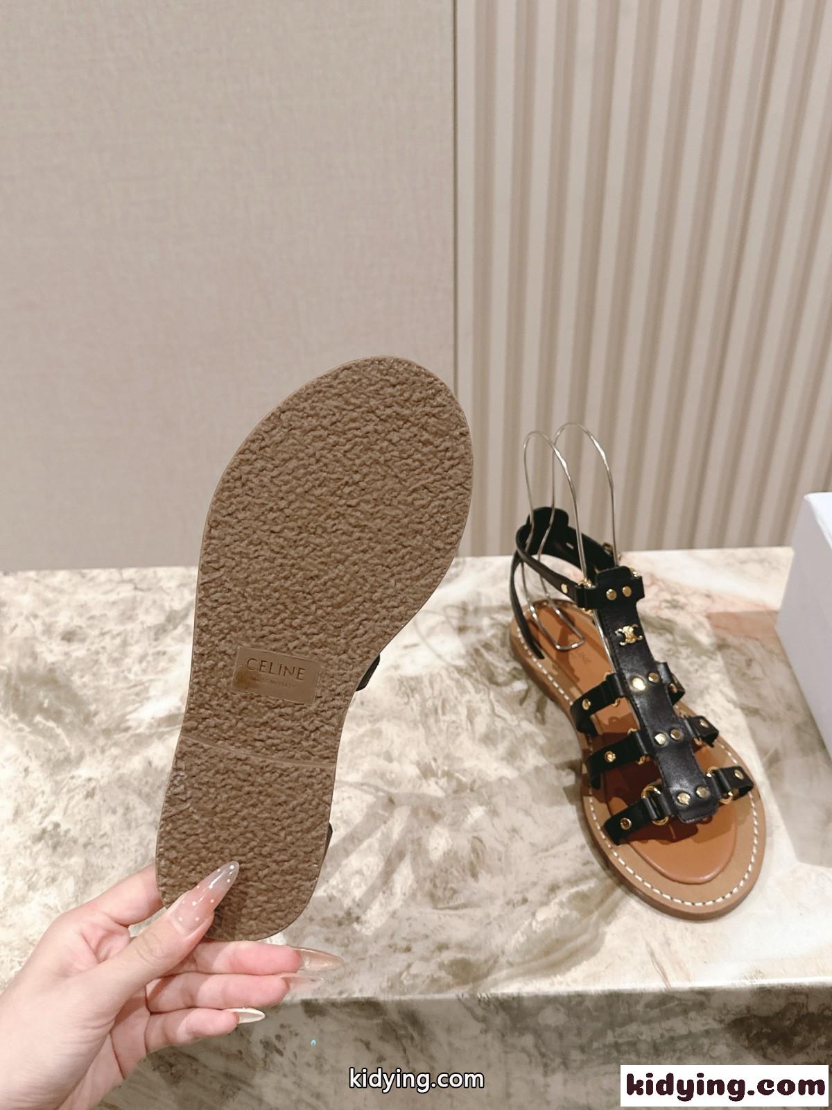 CELINE リンピア グラディエーター サンダル セリーヌ スーパーコピー ブラック-4