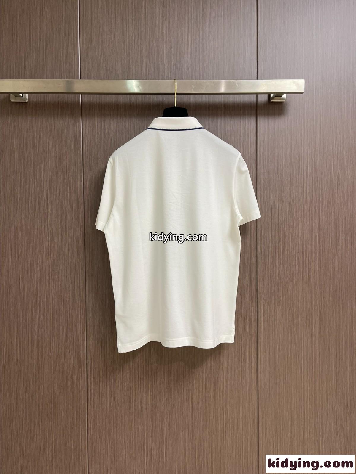 カジュアル サドルステッチ ポロシャツ エルメス Tシャツ コピー コットン ホワイト-1