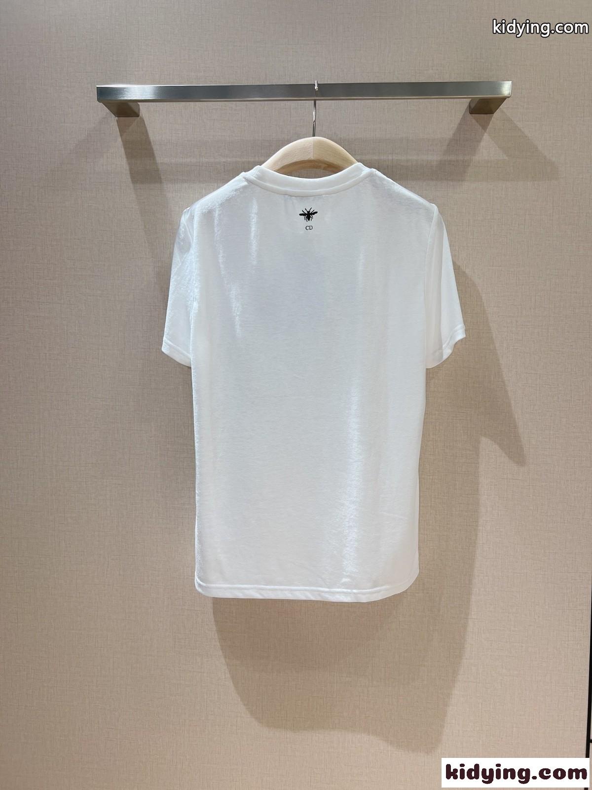カジュアル 着心地いい プリント クルーネック トップス クリスチャン・ディオール Tシャツ コピー 半袖 人気-2