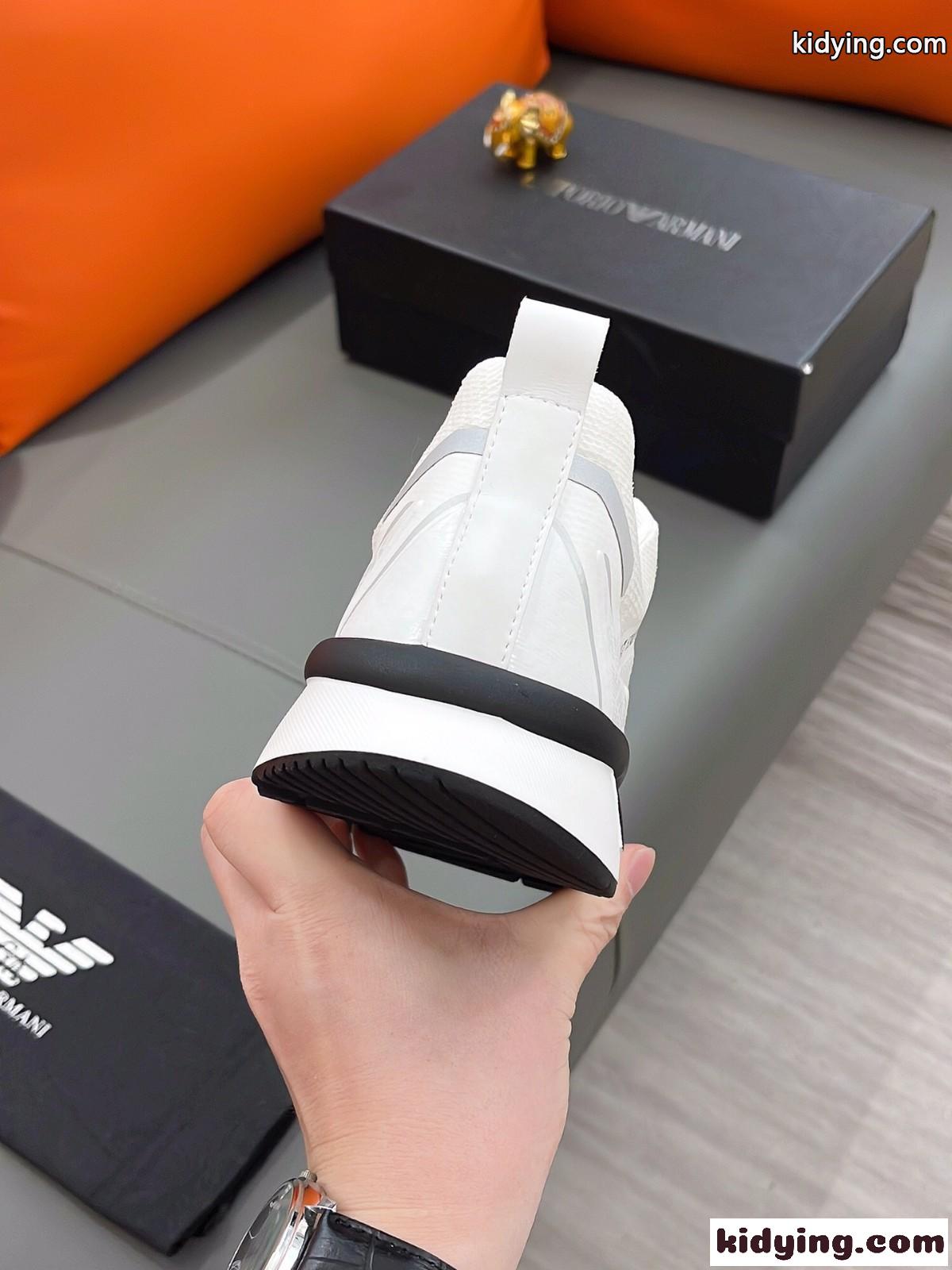 メッシュ 軽量 通気 アルマーニ スニーカー コピー メンズ ランニング ウォーキングシューズ-4