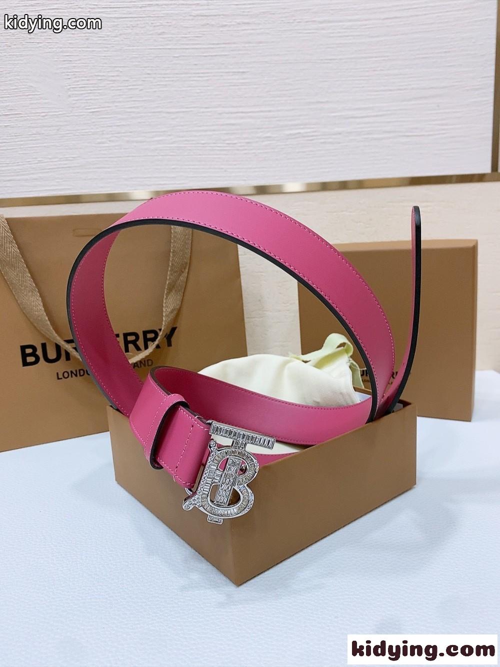 洗練された 上品 バーバリー ベルト コピー TBバックル 合わせやすい レザーベルト-2
