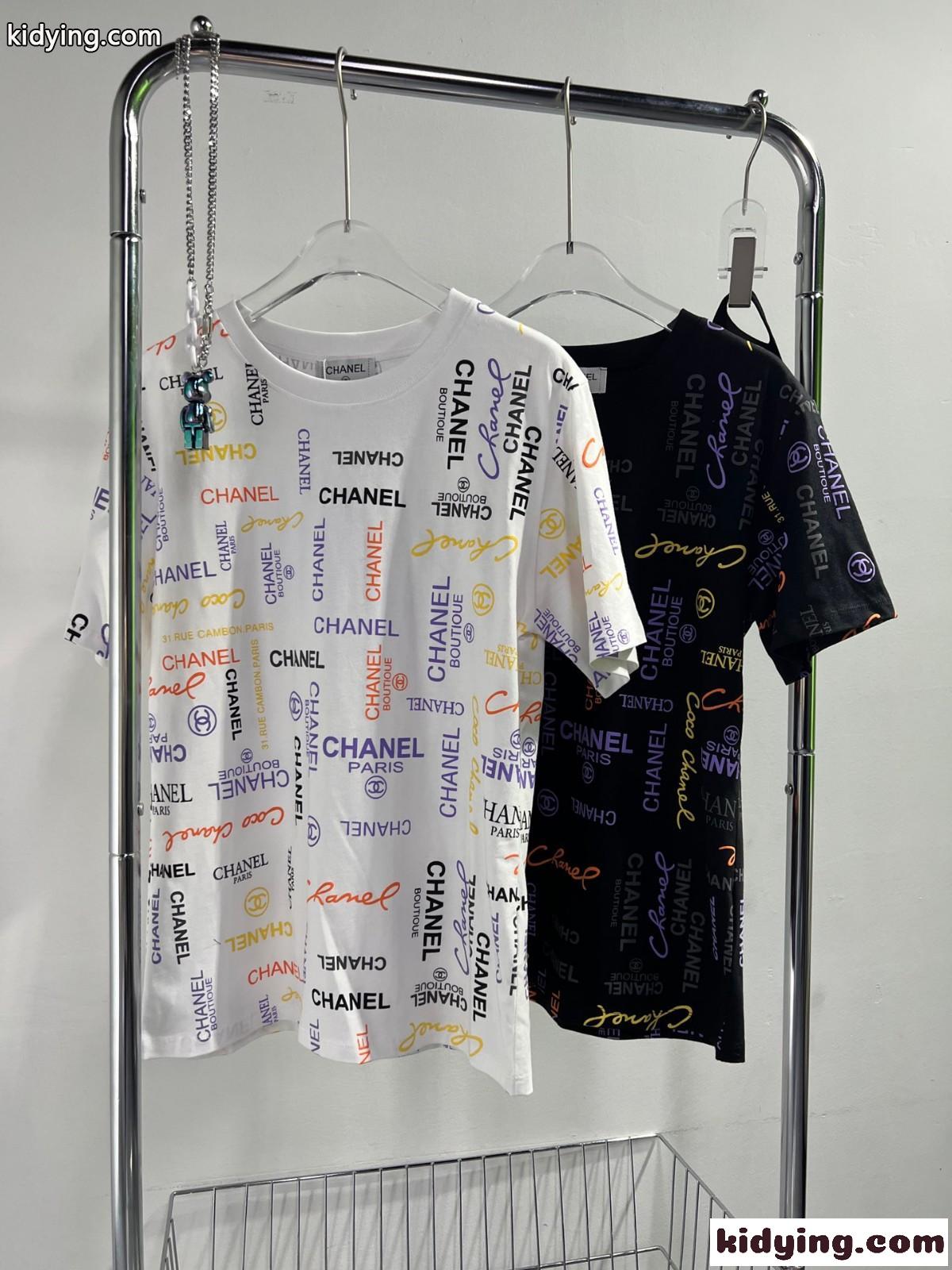 春夏 半袖 コットン トップス ロゴ プリント クルーネック シャネル tシャツ コピー おしゃれ 定番 人気 合わせやすい-0