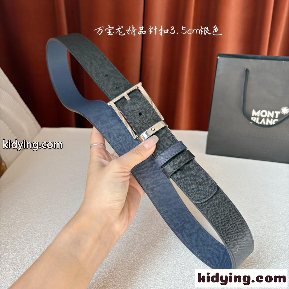 シンプル 合わせやすい リバーシブルベルト モンブラン ベルト 偽物-3