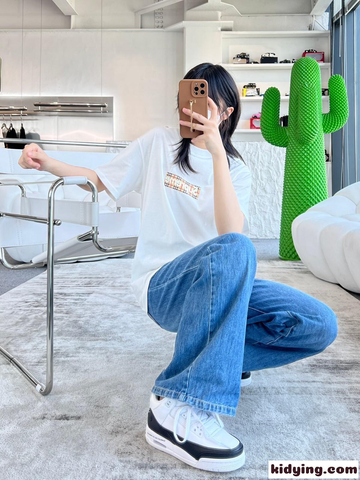ゆったり 快適 クルーネック レディース 半袖 トップス カジュアル シュプリーム tシャツ コピー 定番 おしゃれ 人気-5