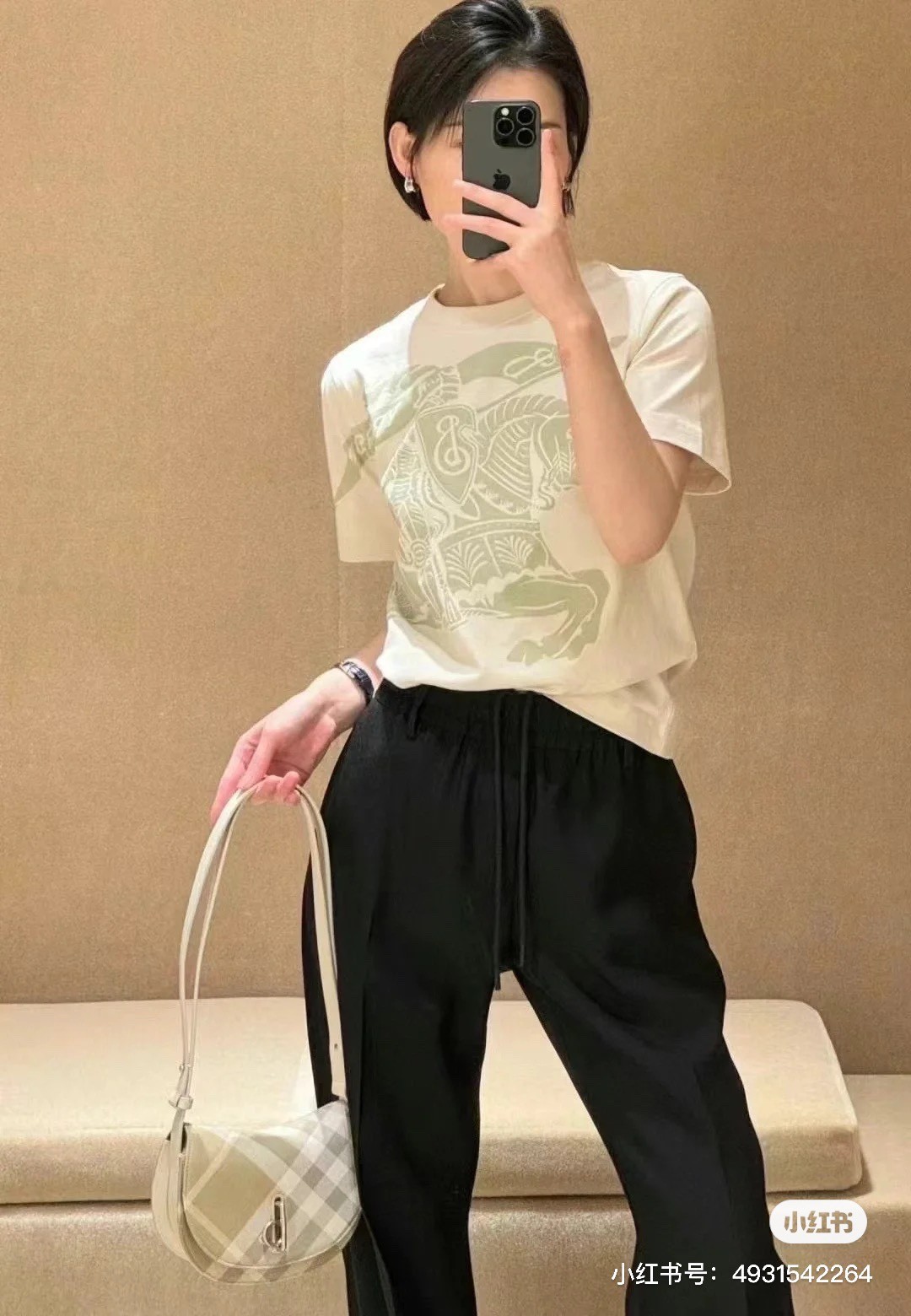 カジュアル クルーネック コットンTシャツ バーバリー 半袖Tシャツ コピー-4