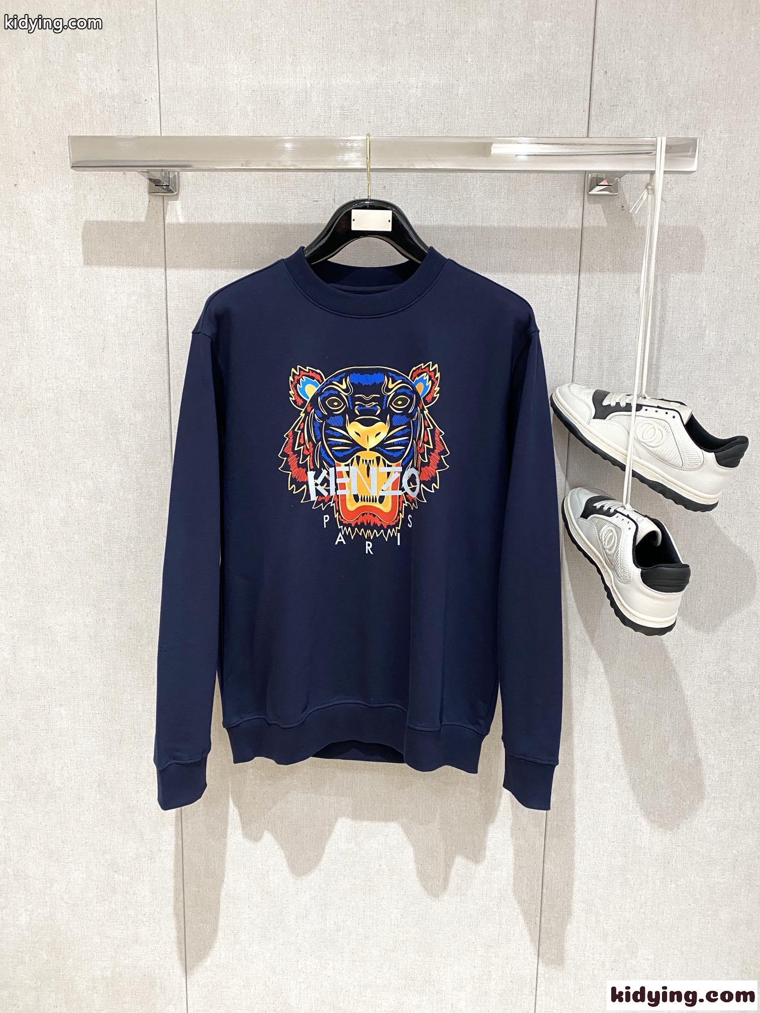 定番 タイガー コットン スウェットシャツ ケンゾー Tシャツ コピー ブルー-2