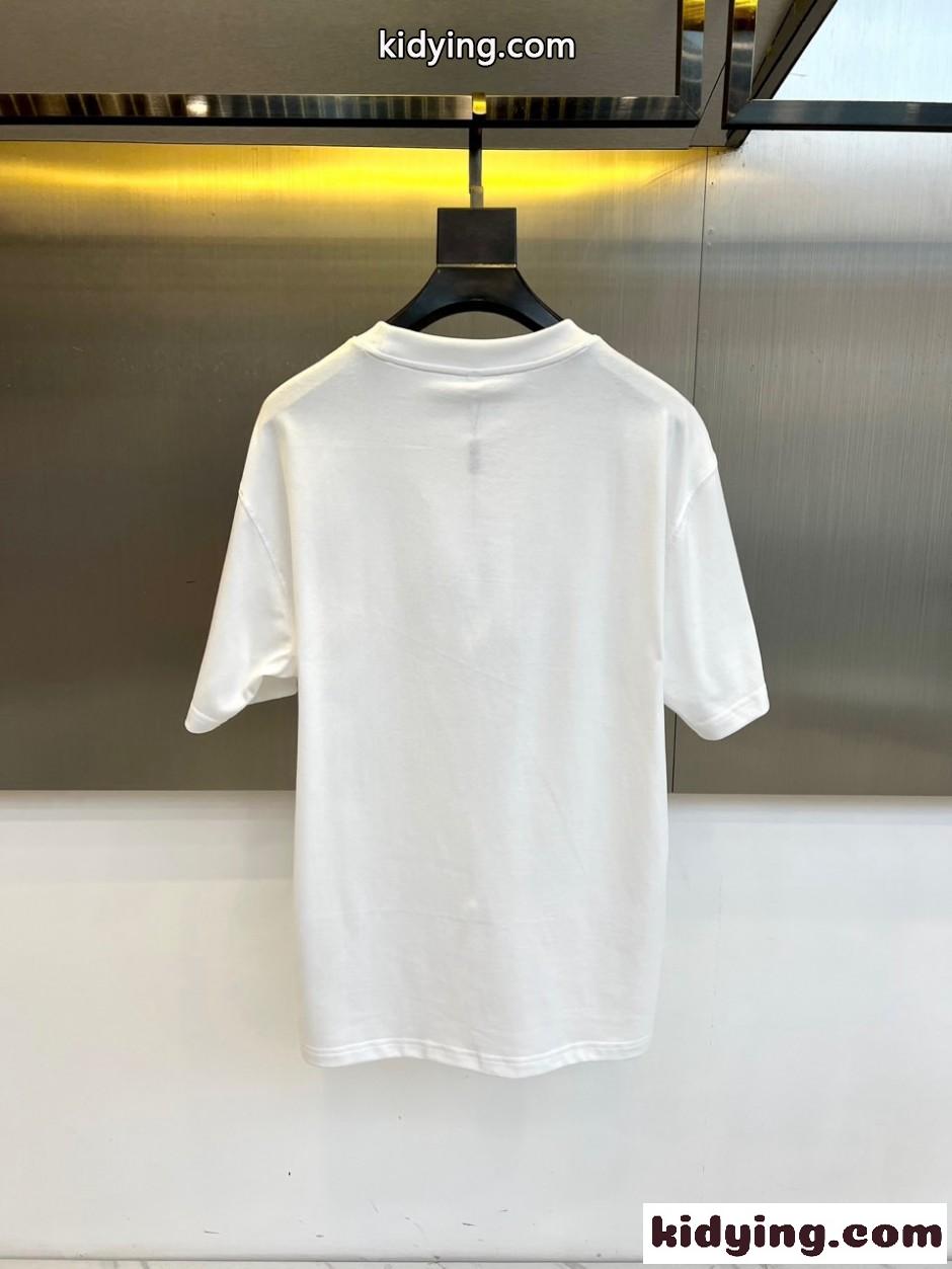 定番 カジュアル ロゴ クルーネック 半袖Tシャツ モンクレール Tシャツ 偽物 ホワイト-3