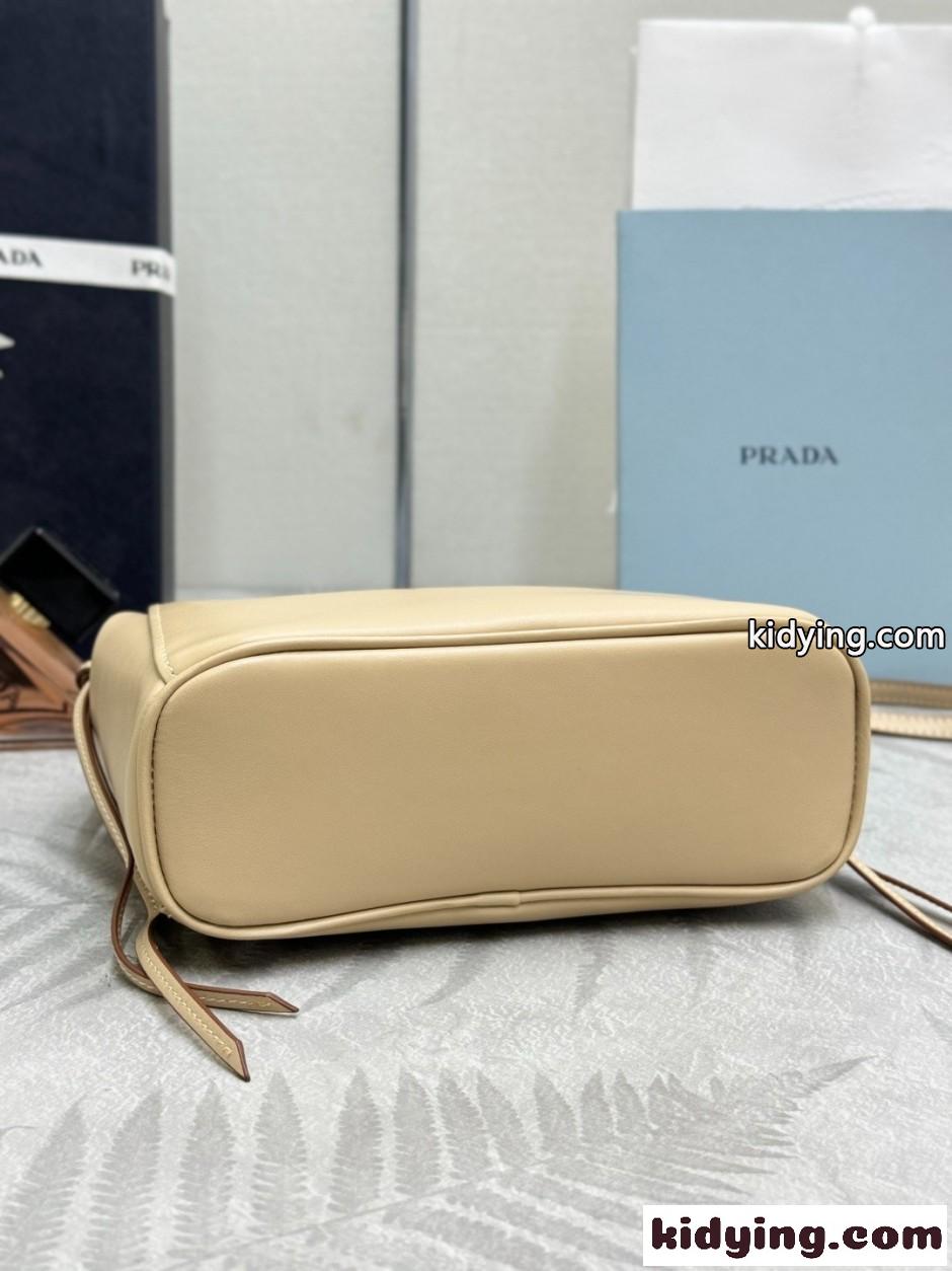プラダ キャリー ミニ レザー ハンドバッグ スーパーコピー 1BA496 ベージュ-3