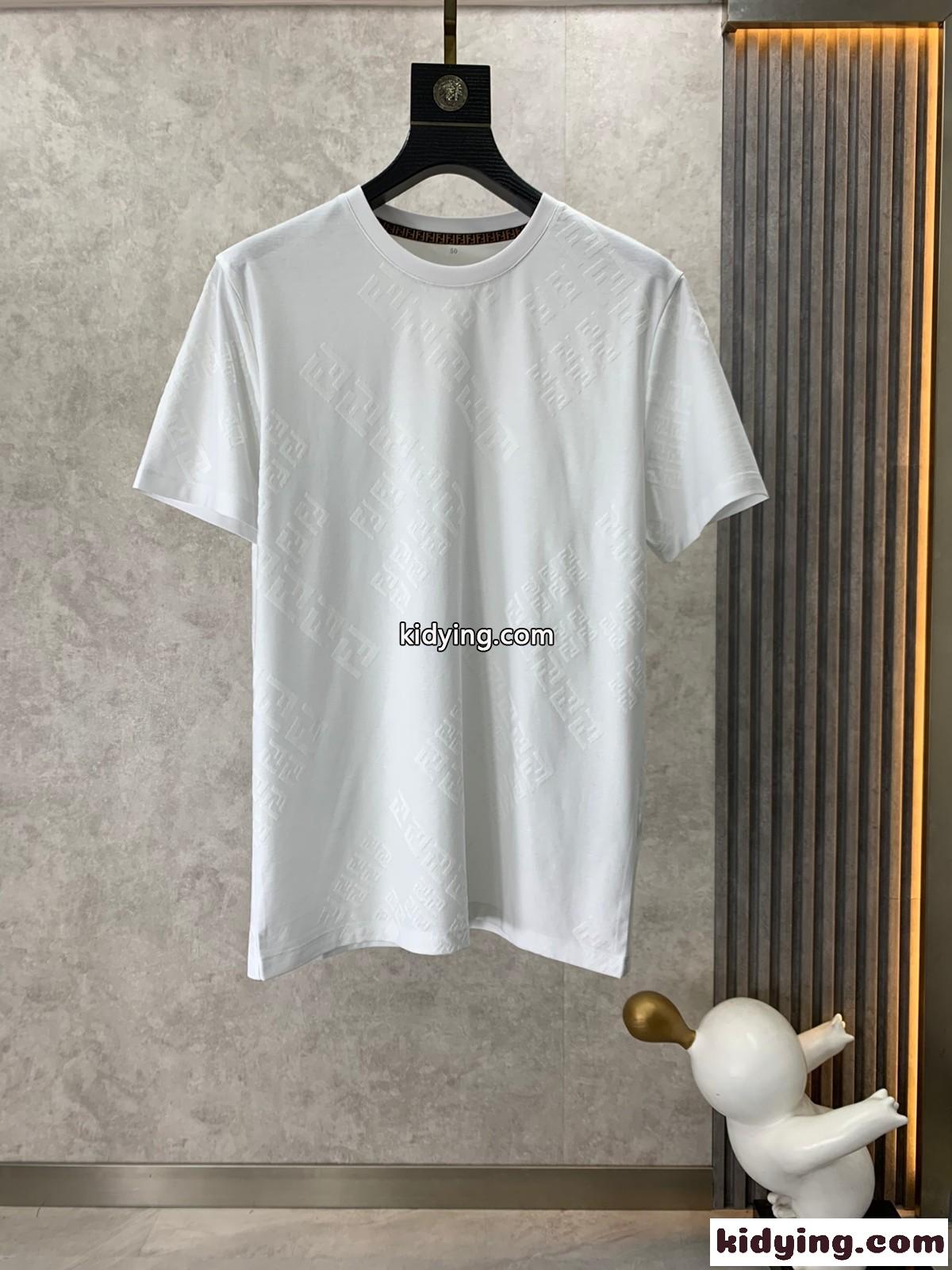 フェンディ Tシャツ コピー FFロゴ入り クルーネック メンズ 半袖 トップス-0