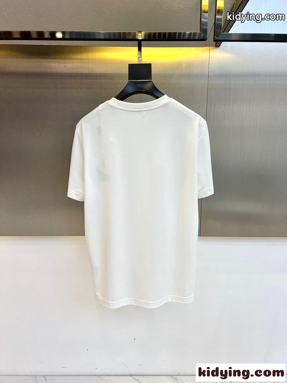 シンプル カジュアル クルーネック 半袖Tシャツ モンクレール Tシャツ コピー ホワイト-4