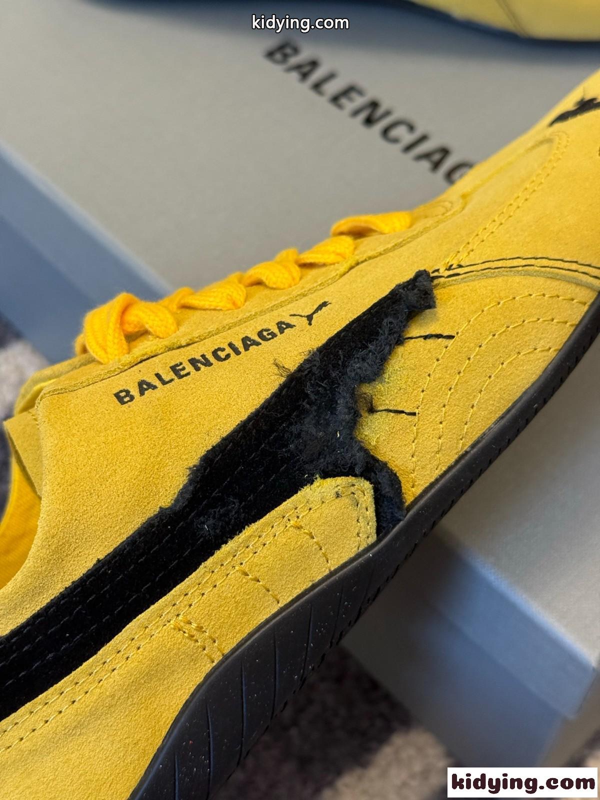 BALENCIAGA × PUMA スエード スピードキャット スニーカー スーパーコピー イエロー-3