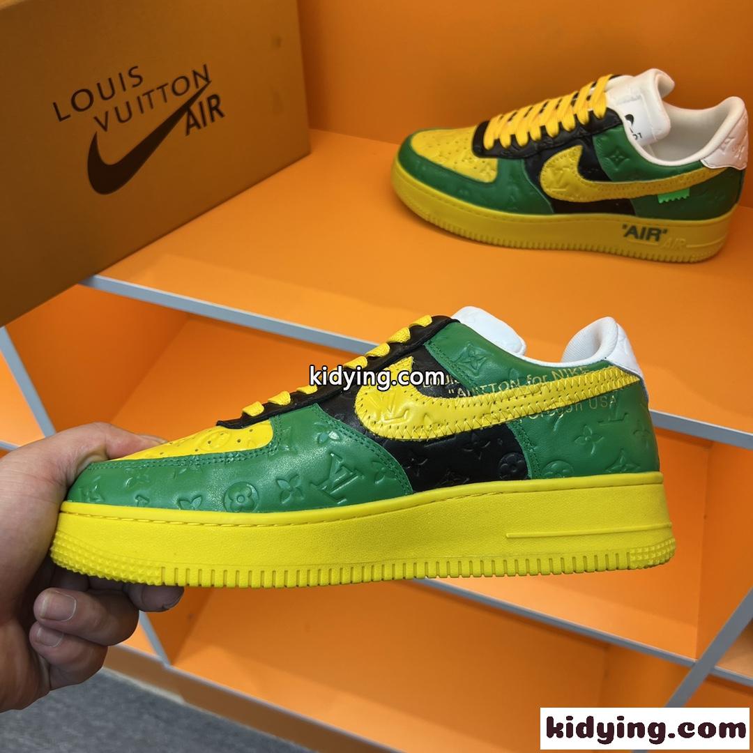 目立つ 配色 人気 カジュアル メンズ LV x OFF-WHITE x Nike オフホワイト スニーカー コピー レースアップ-2