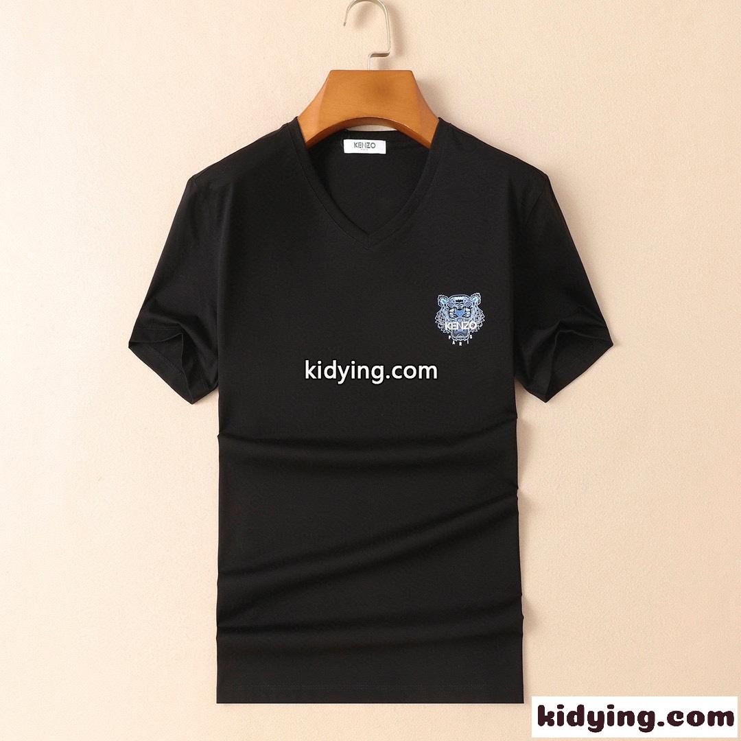 3色あり 定番 カジュアル 着心地抜群 Vネック ケンゾー tシャツ コピー 半袖 春夏 タイガーロゴ トップス-1