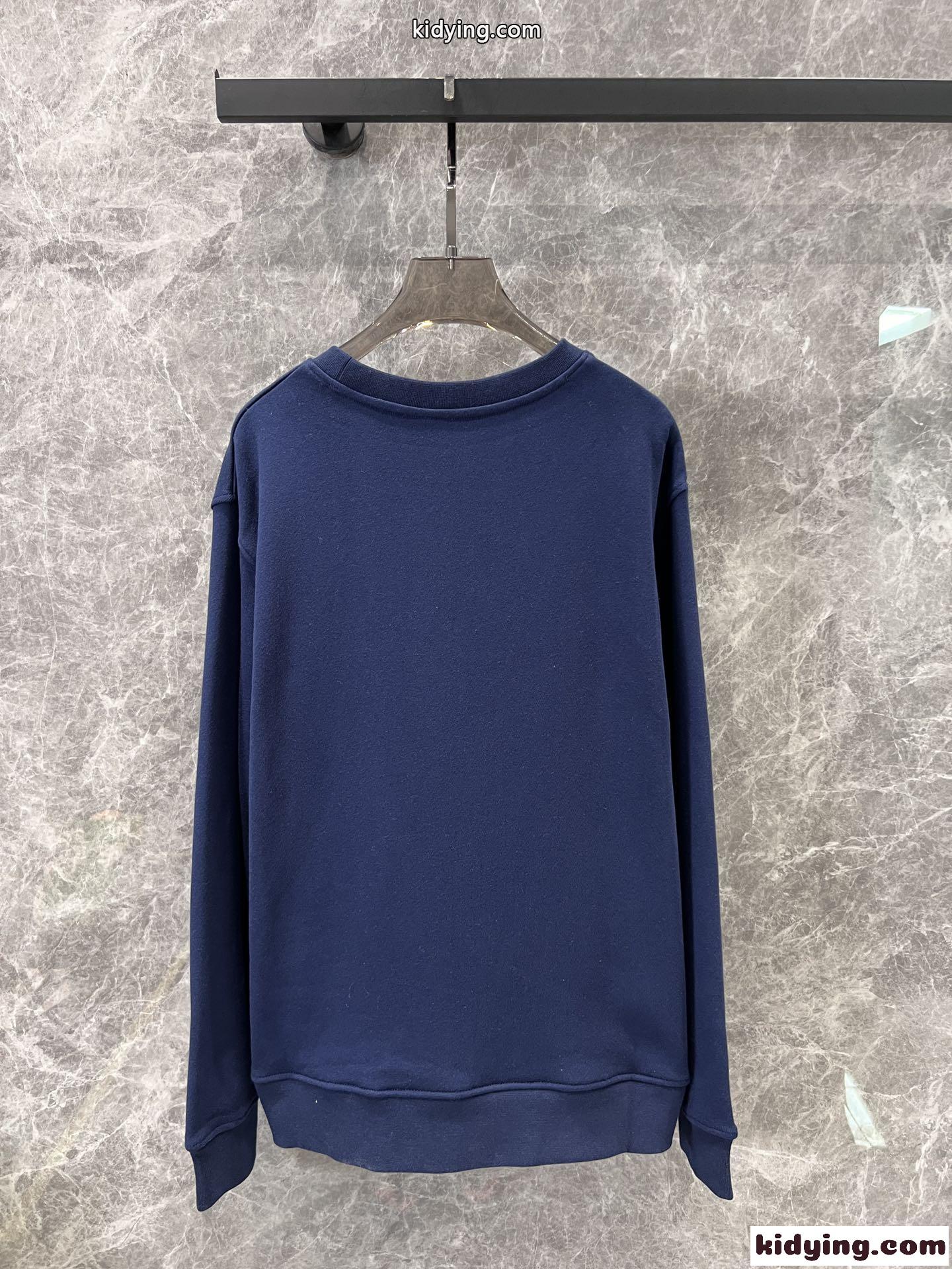 シスル ロゴ コットン スウェットシャツ バーバリー Tシャツ コピー ネイビー-0